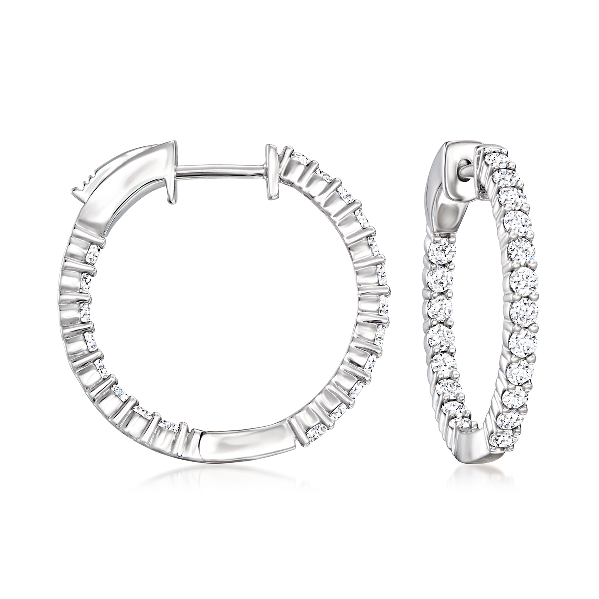 1.00 ct. t.w. Lab-Grown Diamond Inside-Outside Hoop Earrings in