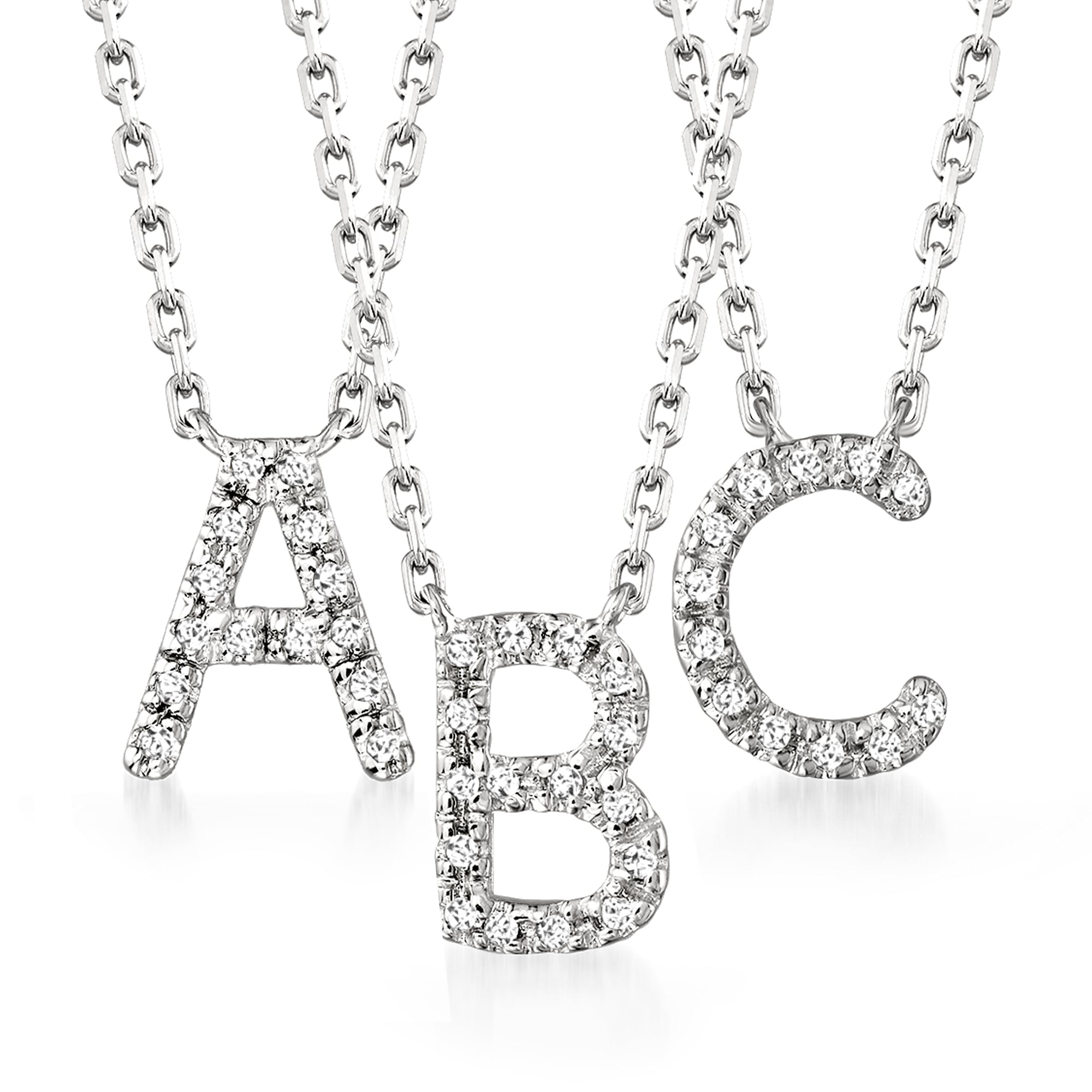 product photo of Diamond Initial Necklace in Sterling Silver