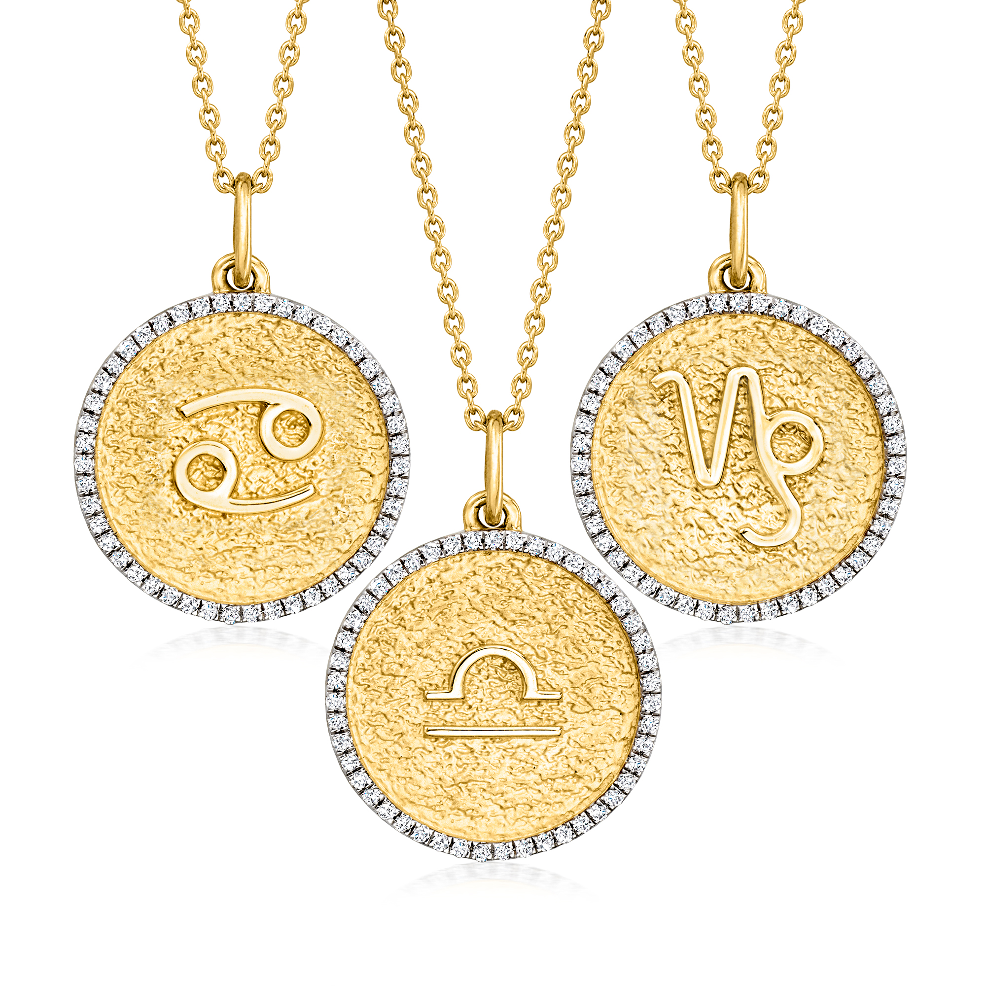 Gemini - .20 ct. t.w. Diamond Zodiac Pendant Necklace in 18kt Gold