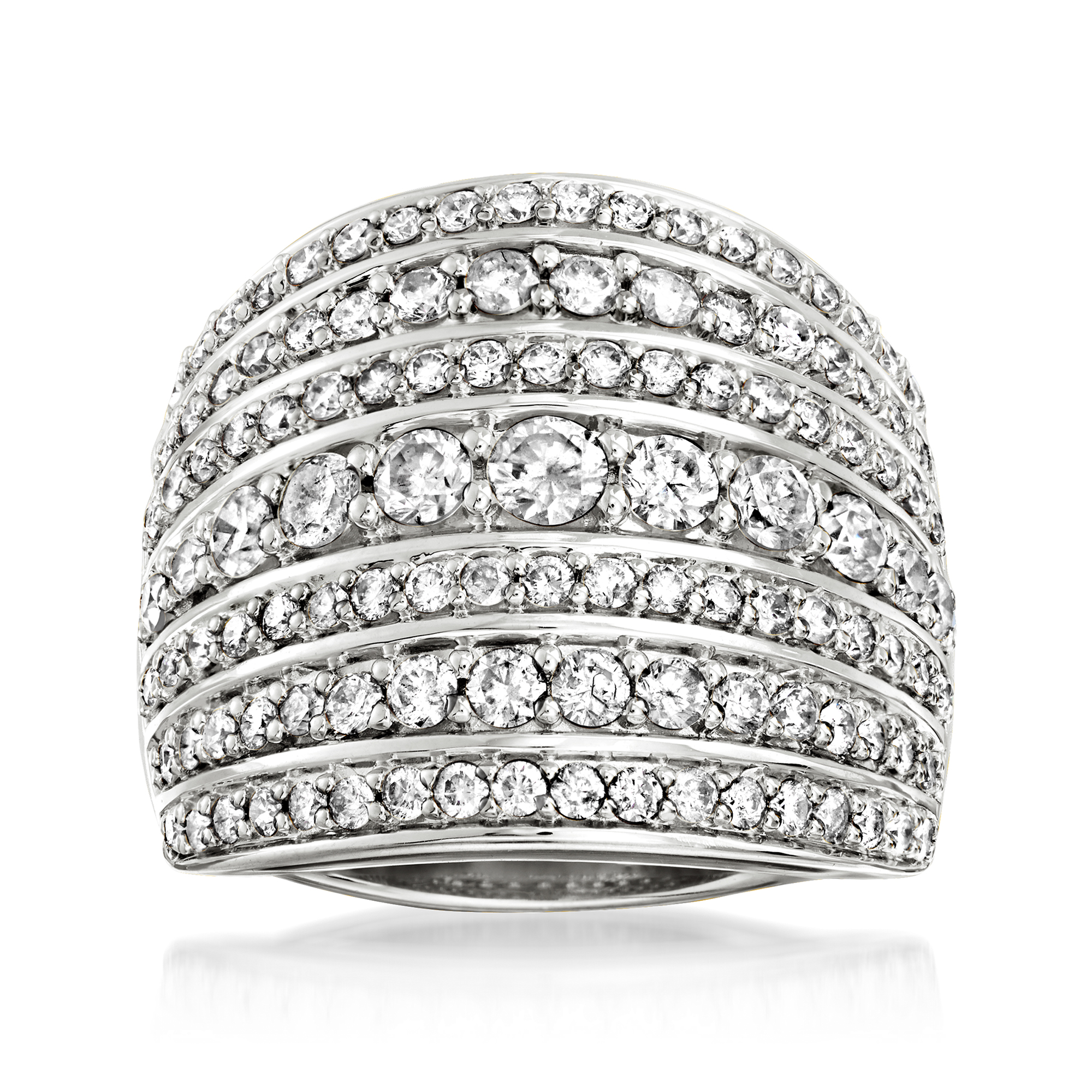 2.00 ct. t.w. Diamond Multi-Row Ring in Sterling Silver | Ross Simons