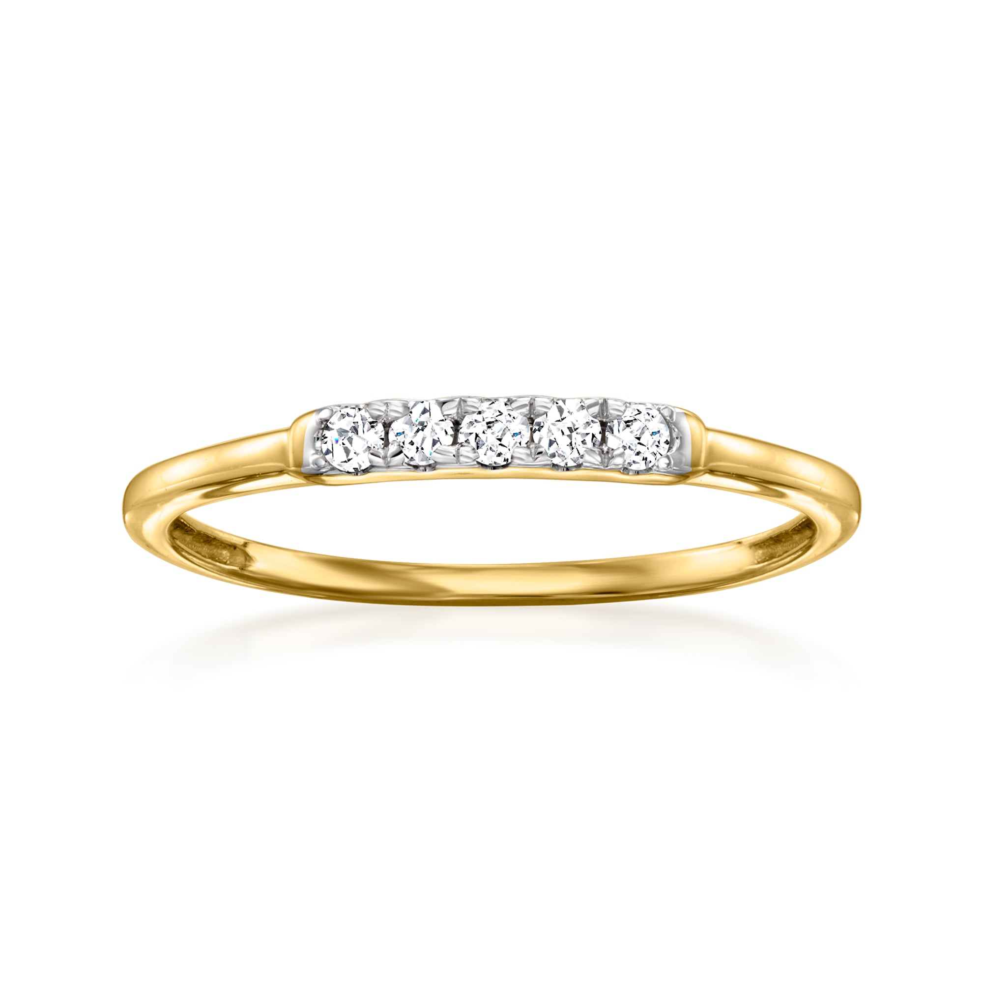 product photo of .10 ct. t.w. Diamond Five-Stone Ring in 10kt Yellow Gold