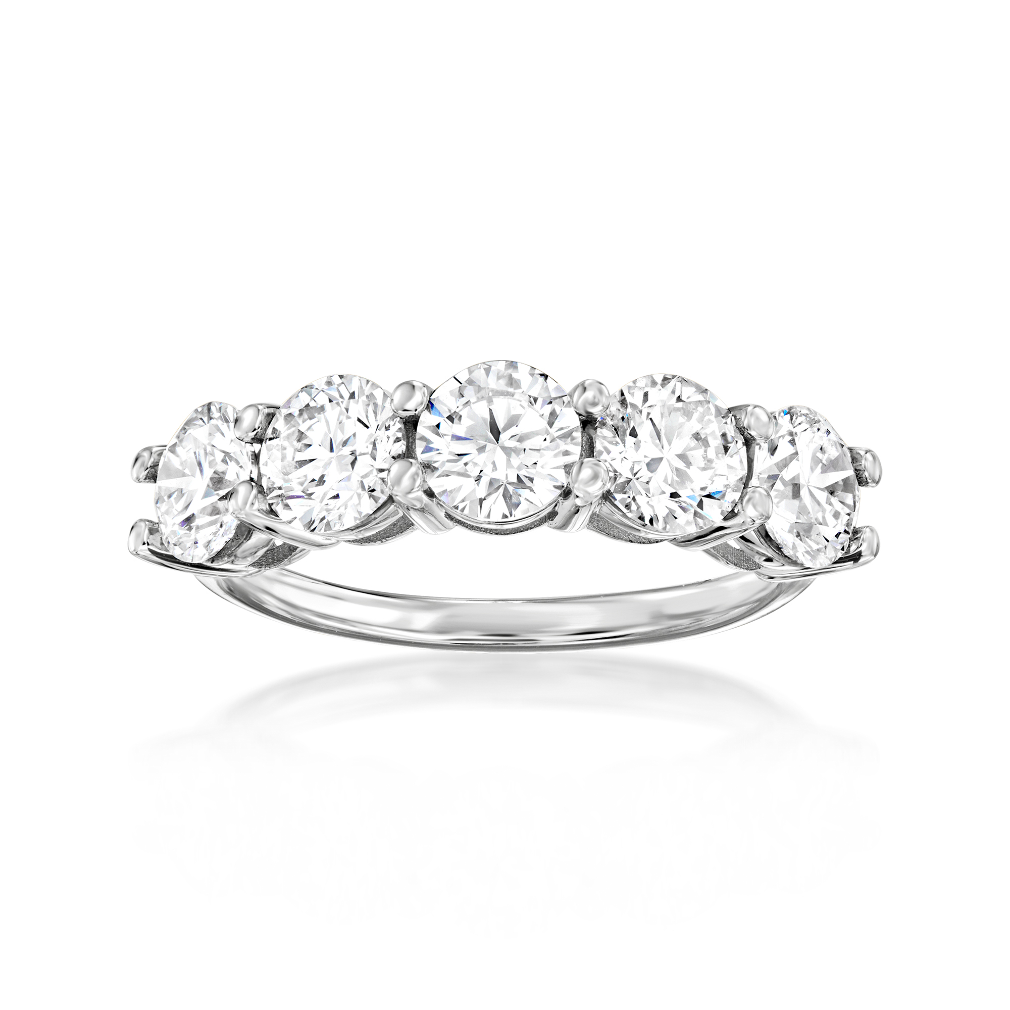3.00 ct. t.w. Lab-Grown Diamond Five-Stone Ring in 14kt White Gold