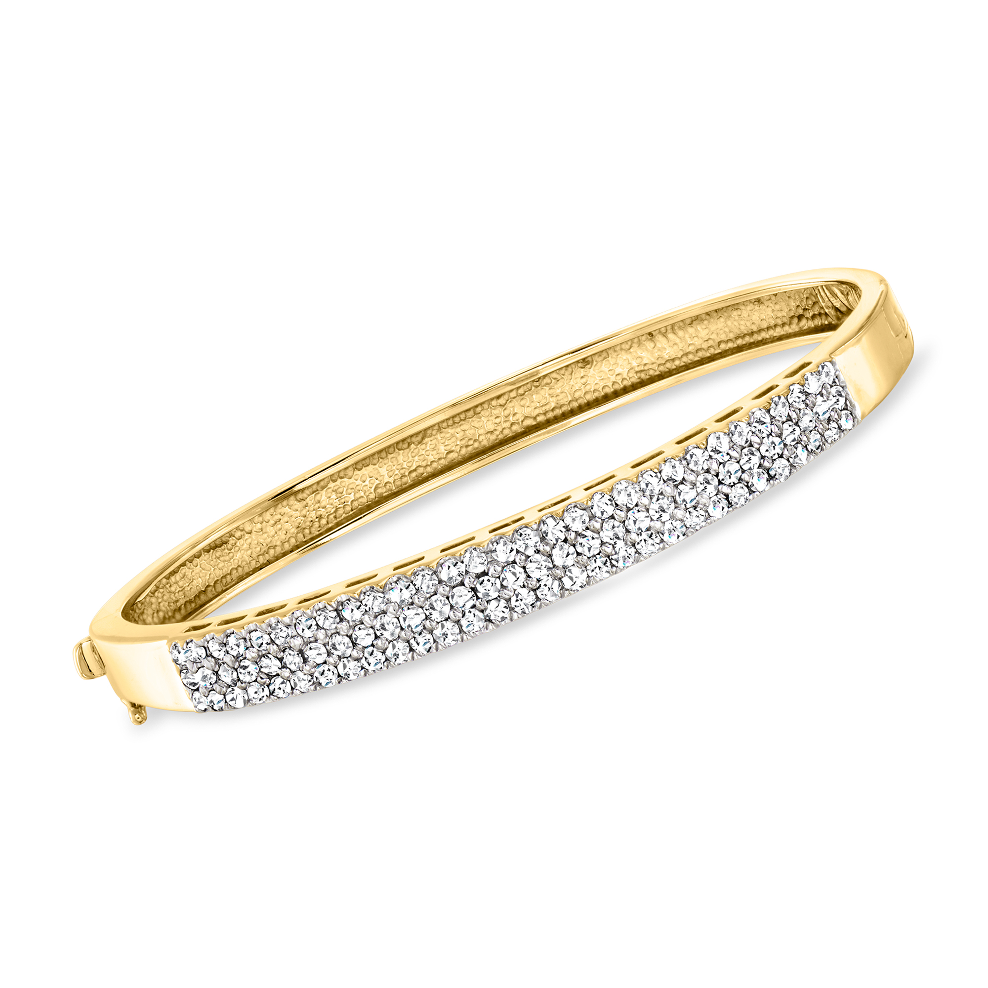 C. 1990 Vintage 2.50 ct. t.w. Diamond Bangle Bracelet in 14kt