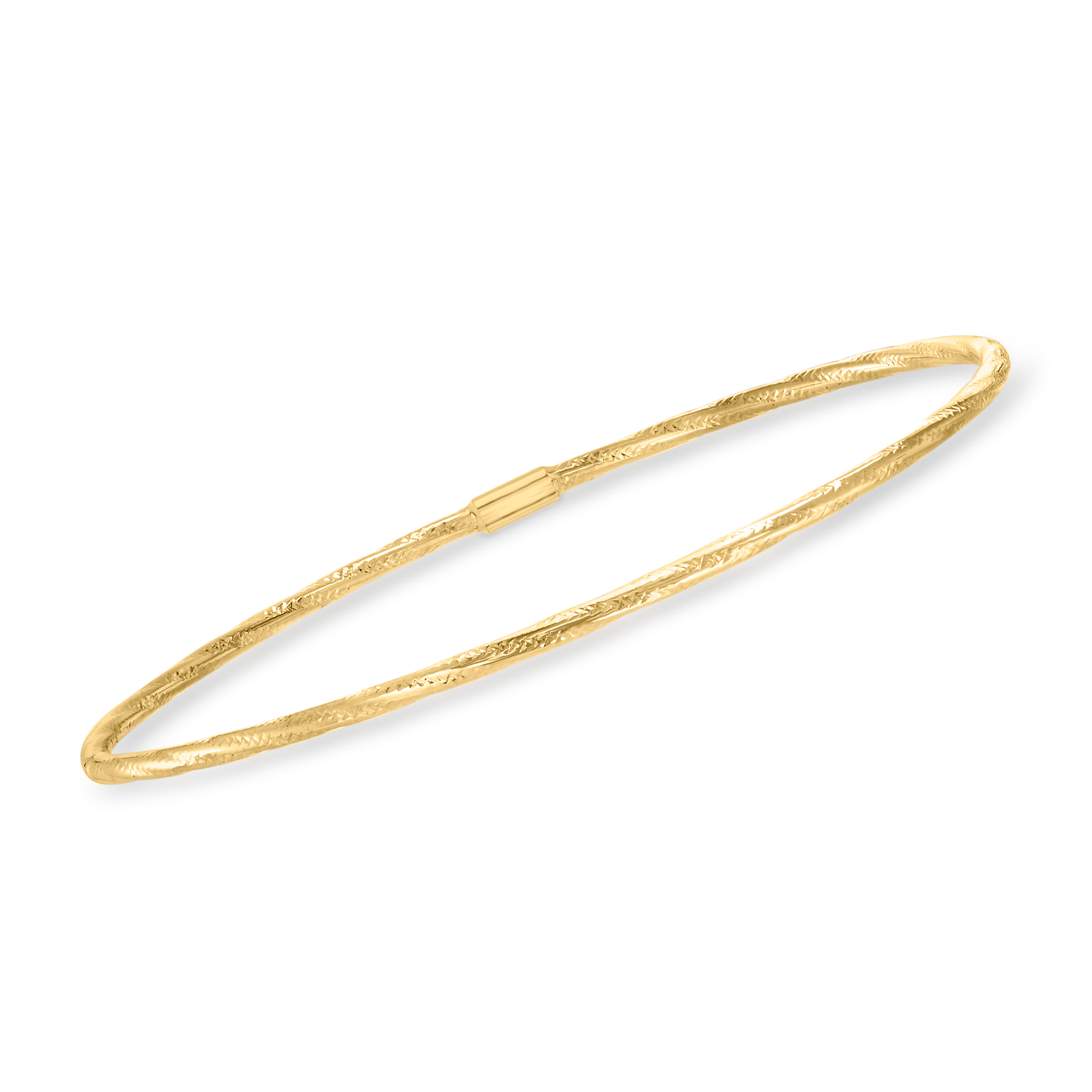 Italian 14kt Yellow Gold Twisted Bangle Bracelet | Ross Simons