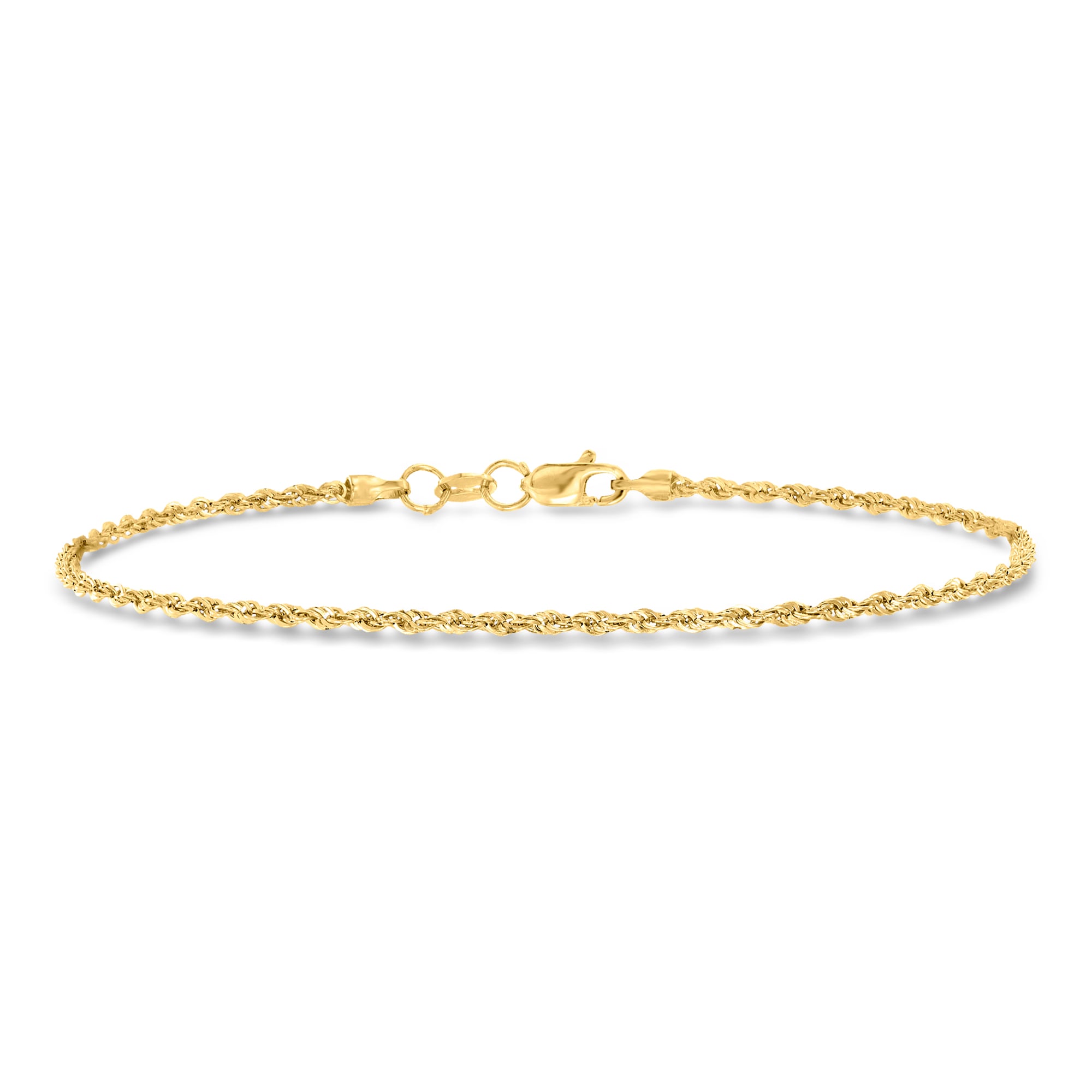 product photo of 1.5mm 14kt Yellow Gold Twisted Rope-Chain Bracelet