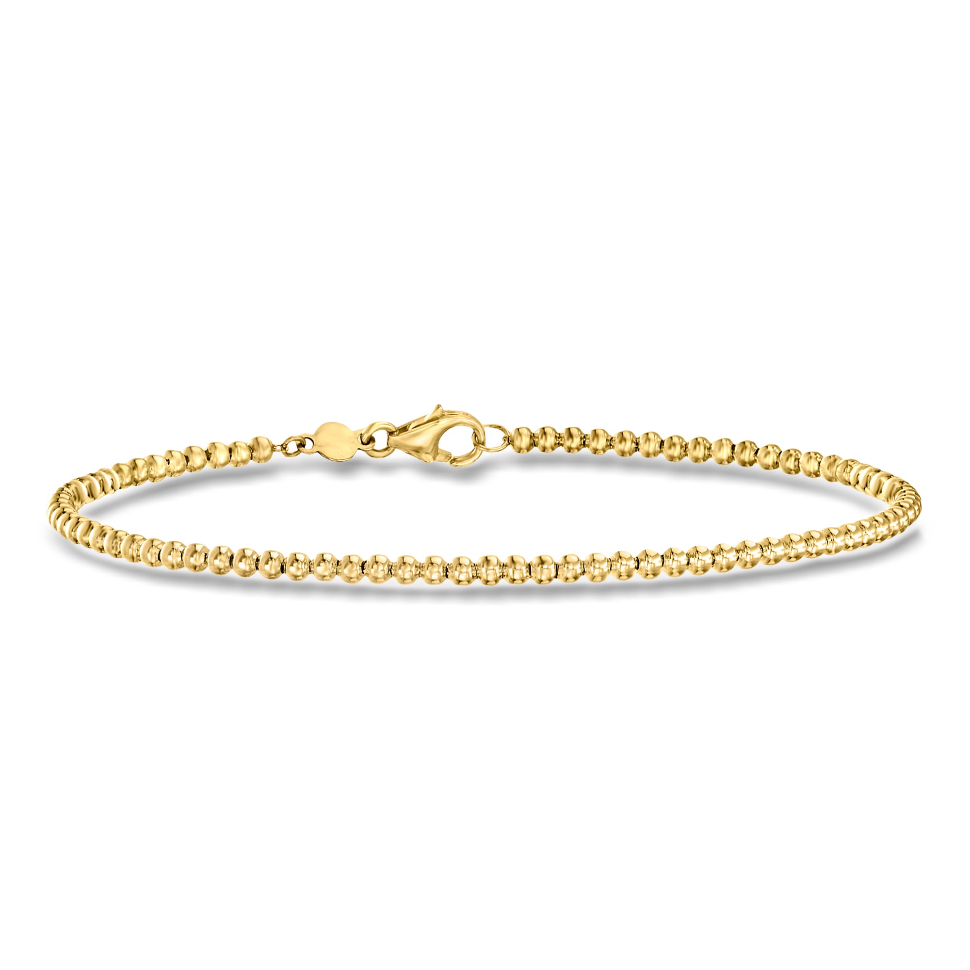 product photo of Italian 2mm 14kt Yellow Gold Bead Bracelet