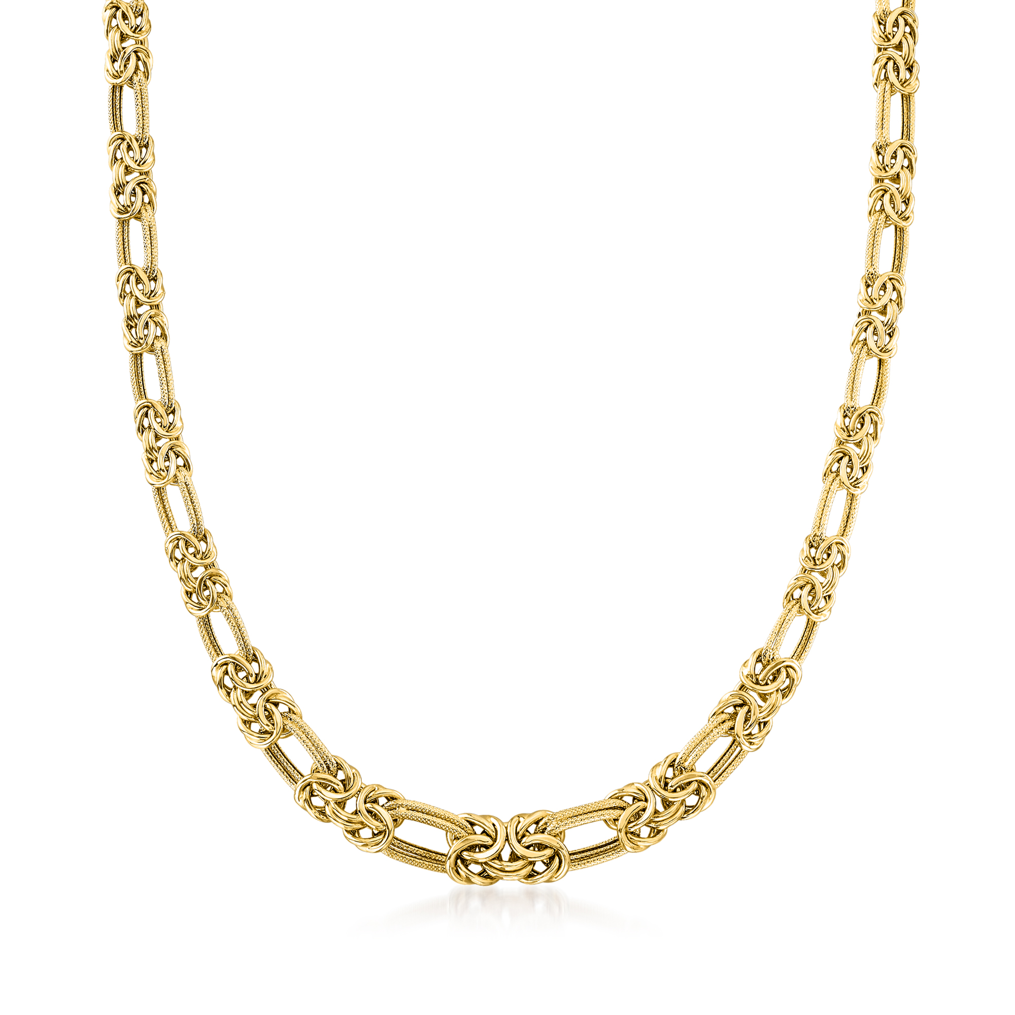 14kt Yellow Gold Byzantine and Double-Link Necklace | Ross Simons
