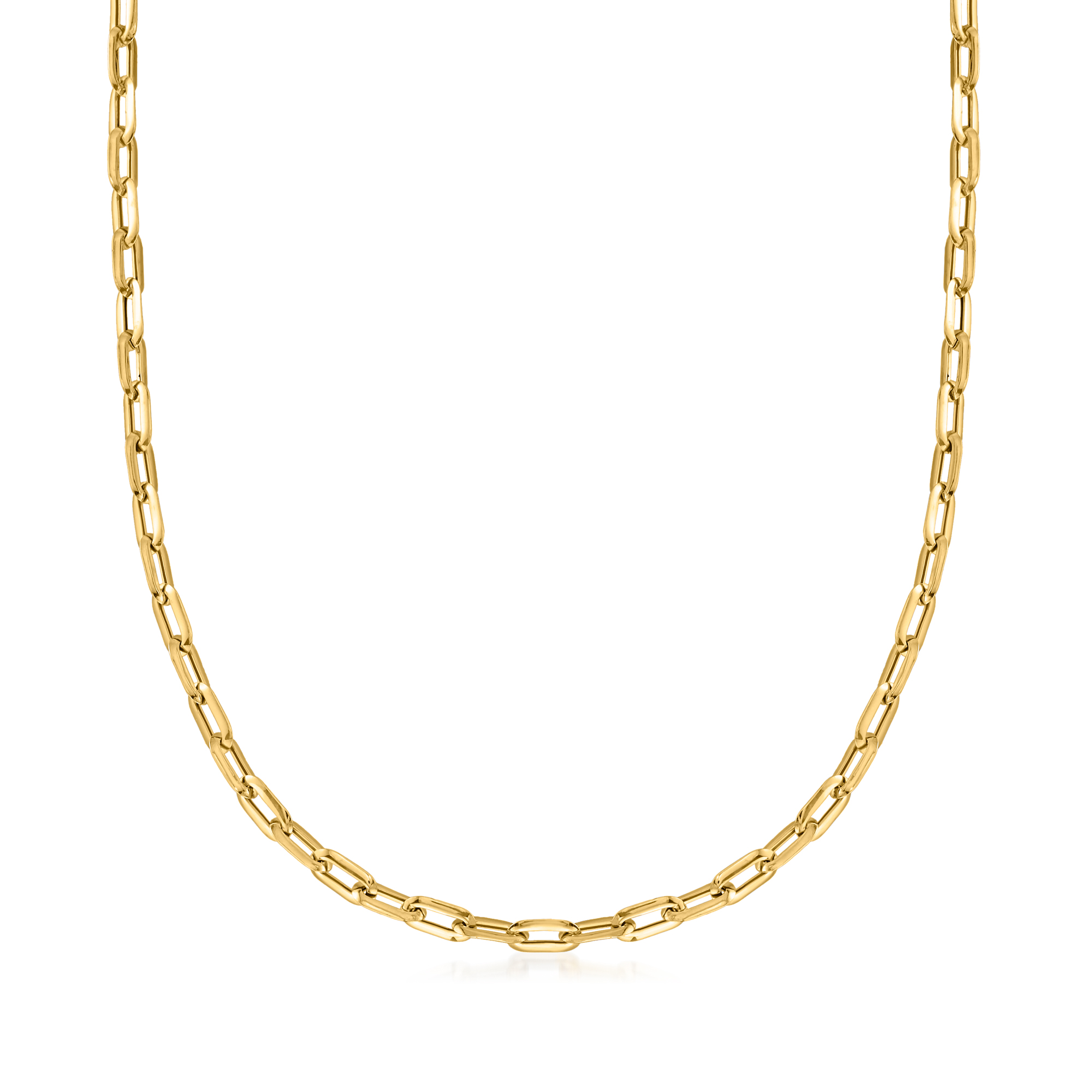 Italian 14kt Yellow Gold Paper Clip Link Necklace | Ross Simons