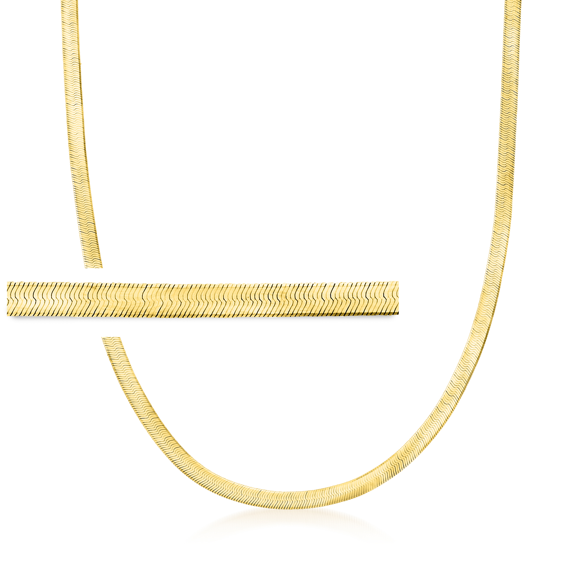 4mm 14kt Yellow Gold Herringbone Necklace | Ross Simons