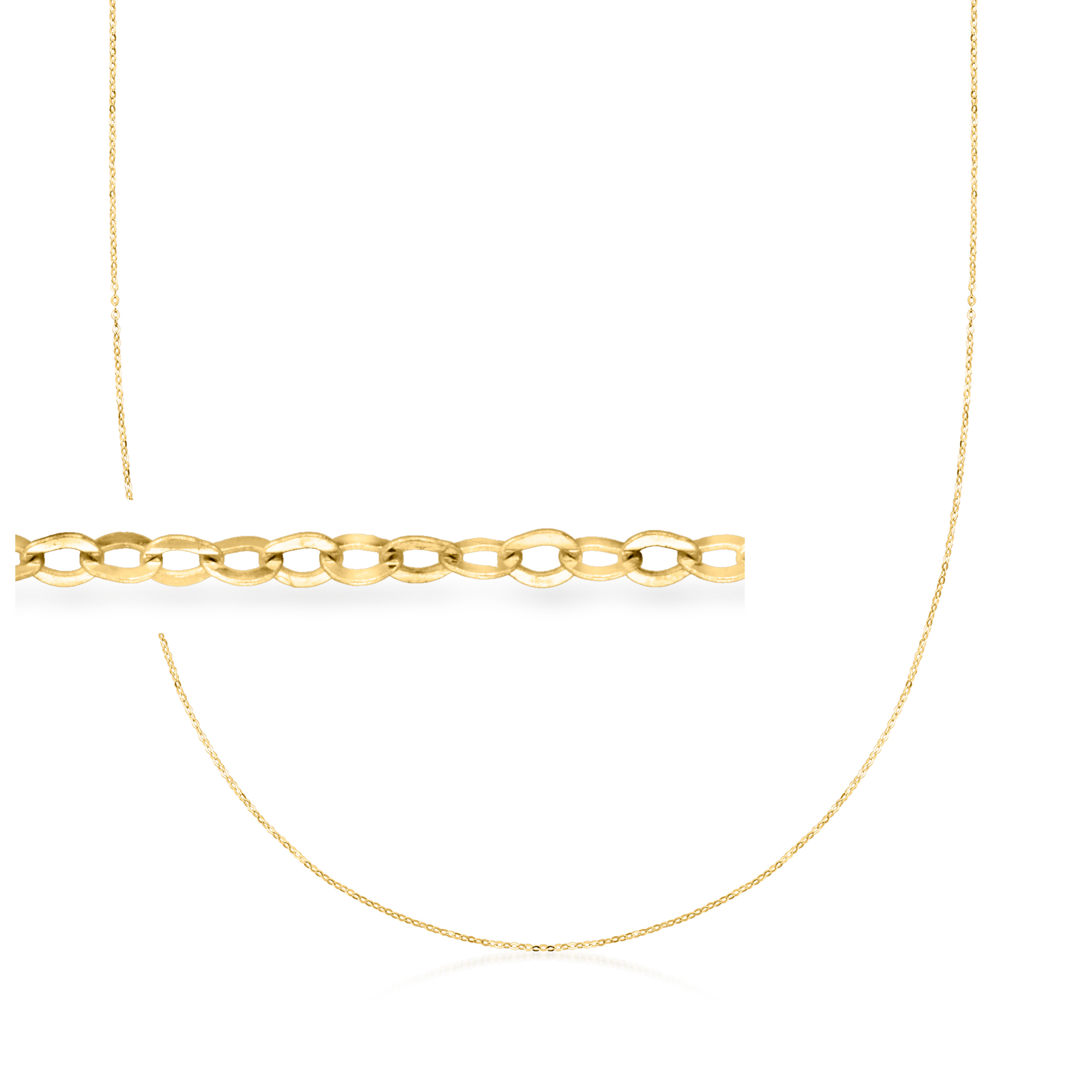Italian 1mm 10kt Yellow Gold Cable-Chain Necklace | Ross Simons