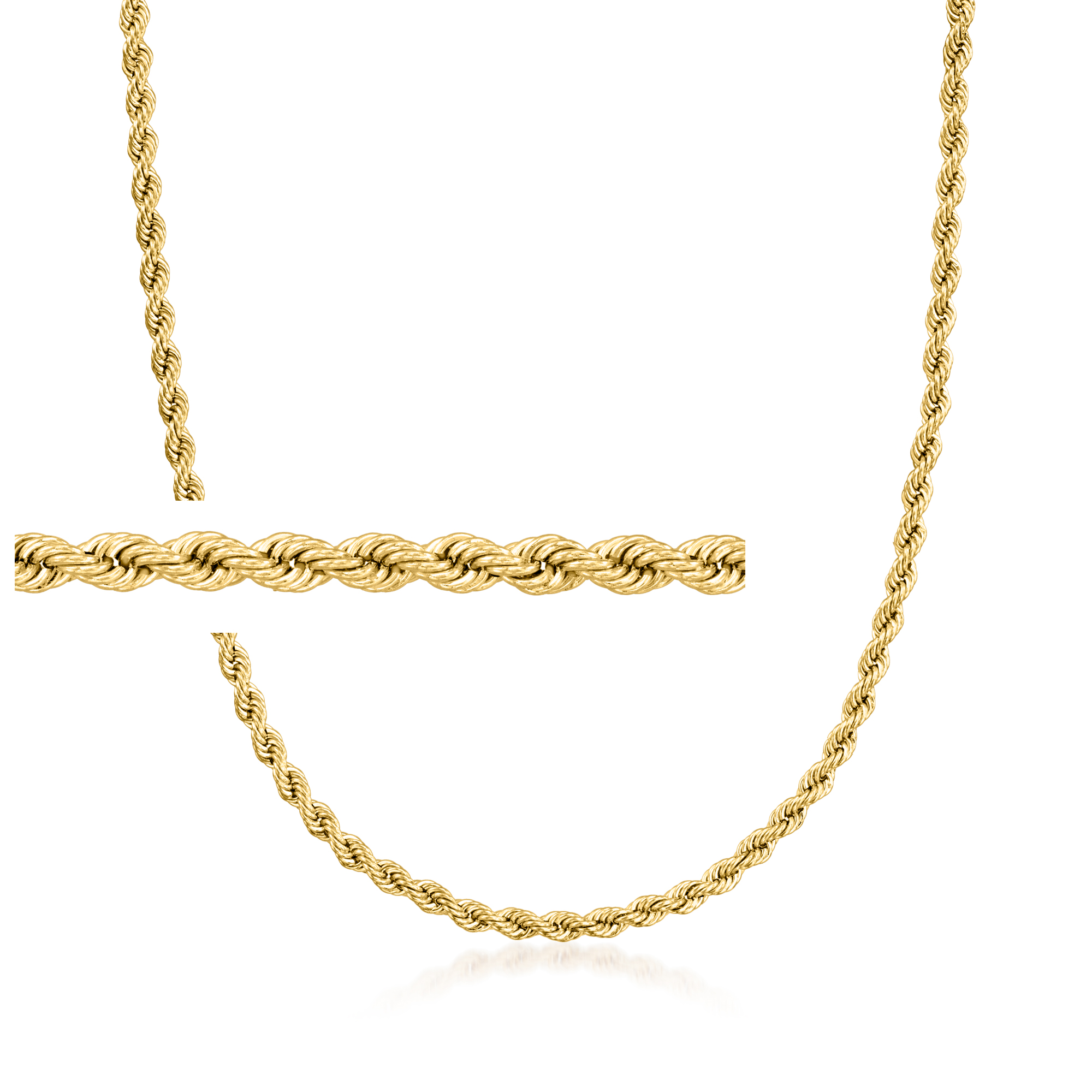 Italian 2.7mm 18kt Yellow Gold Rope-Chain Necklace | Ross Simons