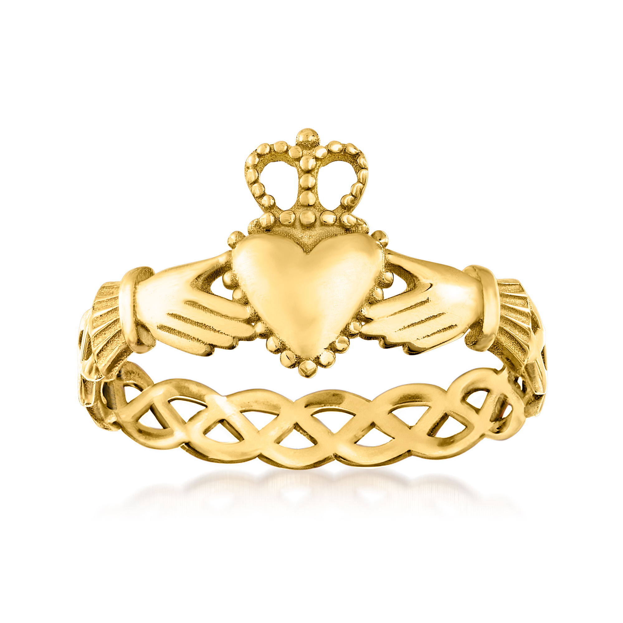 Italian 14kt Yellow Gold Claddagh Ring | Ross Simons