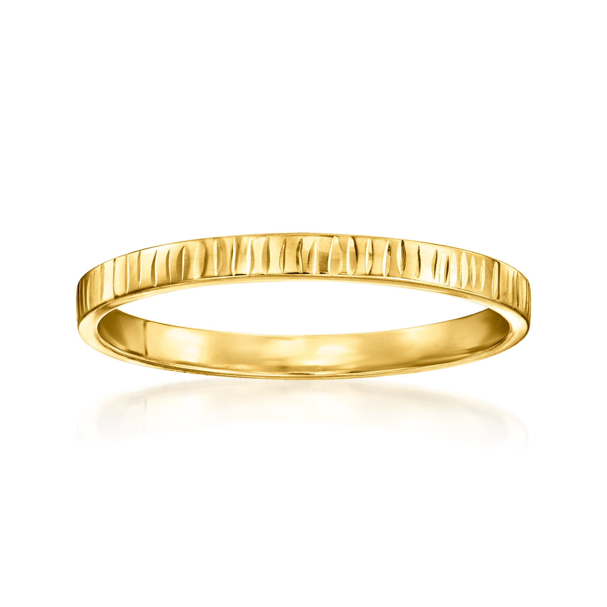 Italian 10kt Yellow Gold Textured Ring | Ross Simons