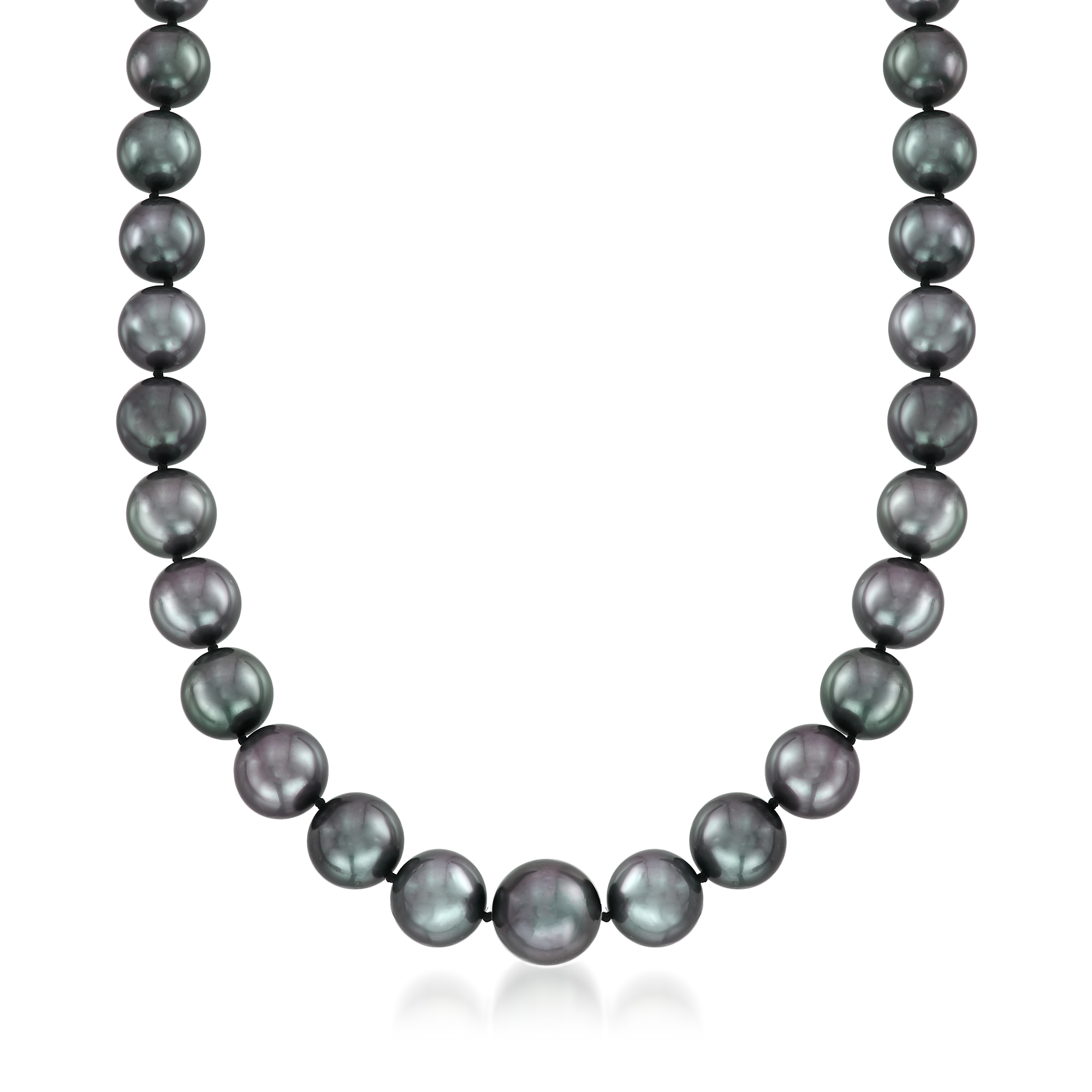BLACK PEARLS NOAH アイアンマン風　インディーズソフビ 10-13mm Black Cultured Tahitian Pearl Necklace with 14kt White