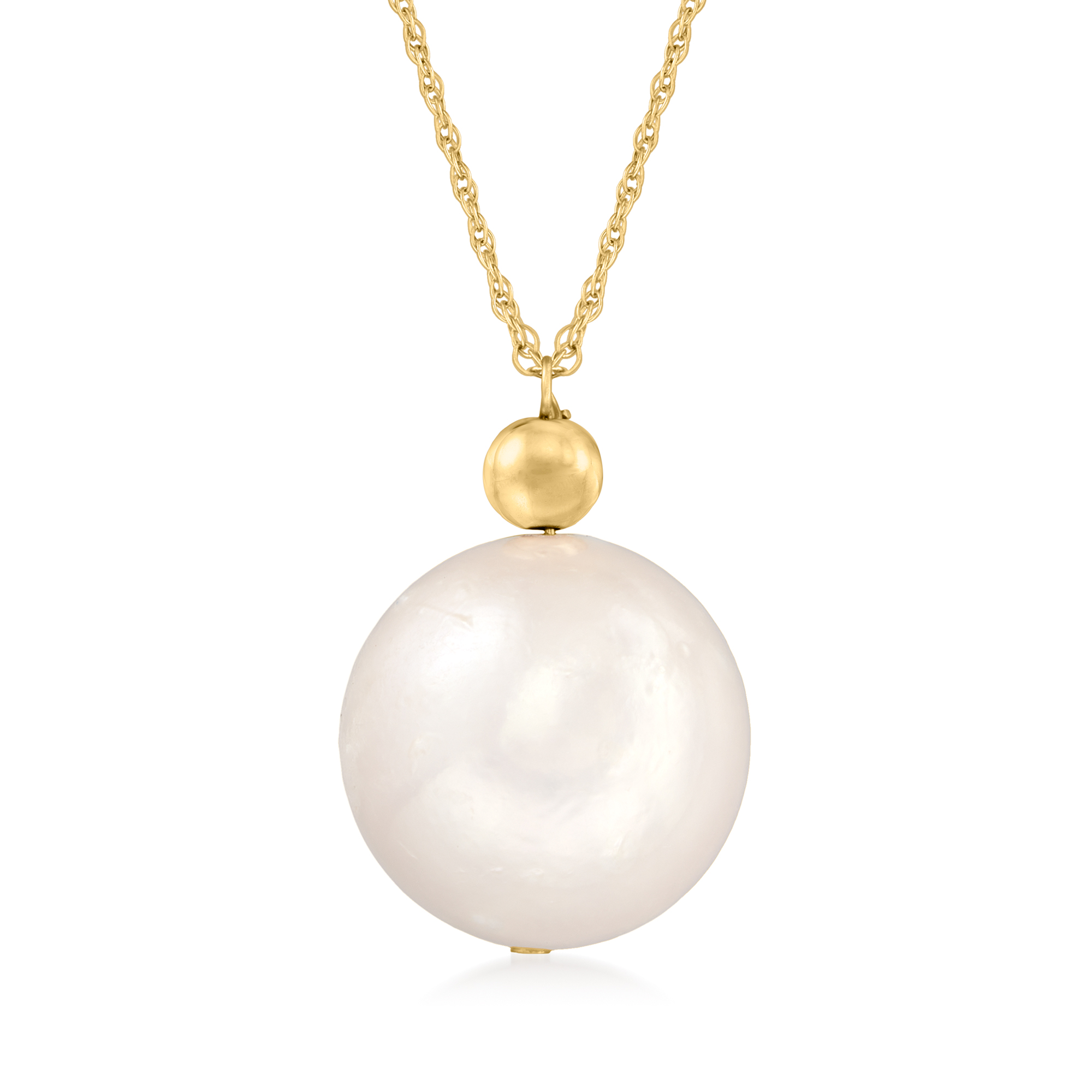 13-14mm Cultured Pearl Necklace in 14kt Yellow Gold | Ross Simons