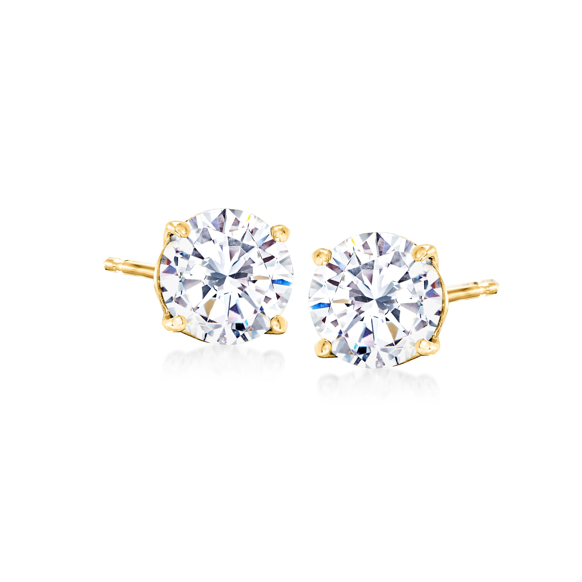 product photo of 2.00 ct. t.w. CZ Stud Earrings in 14kt Yellow Gold