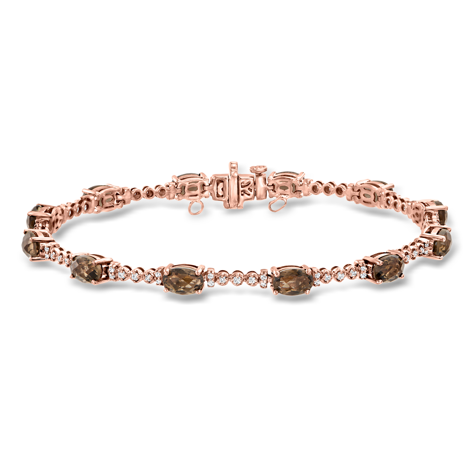 Le Vian 420 ct tw Chocolate Quartz and 44 ct tw Vanilla Diamond Bracelet in 14kt Strawberry Gold 4495$