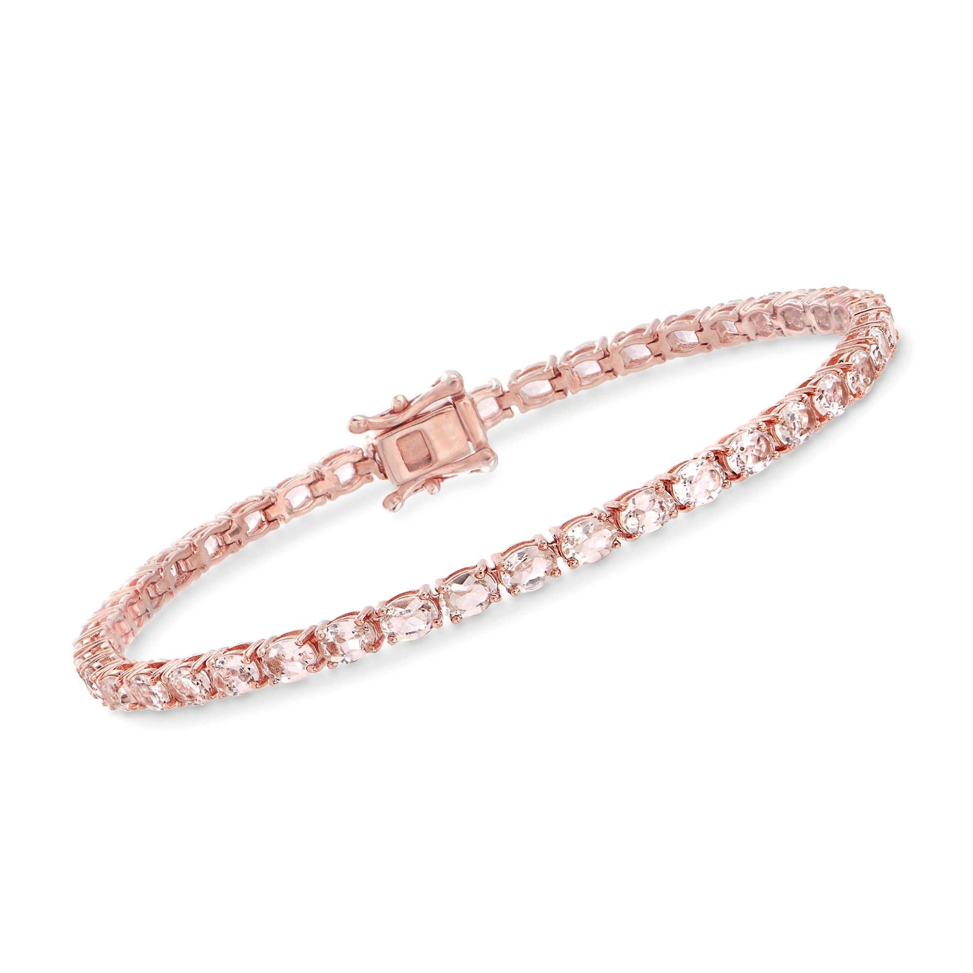 5.50 ct. t.w. Morganite Tennis Bracelet in 14kt Rose Gold Over
