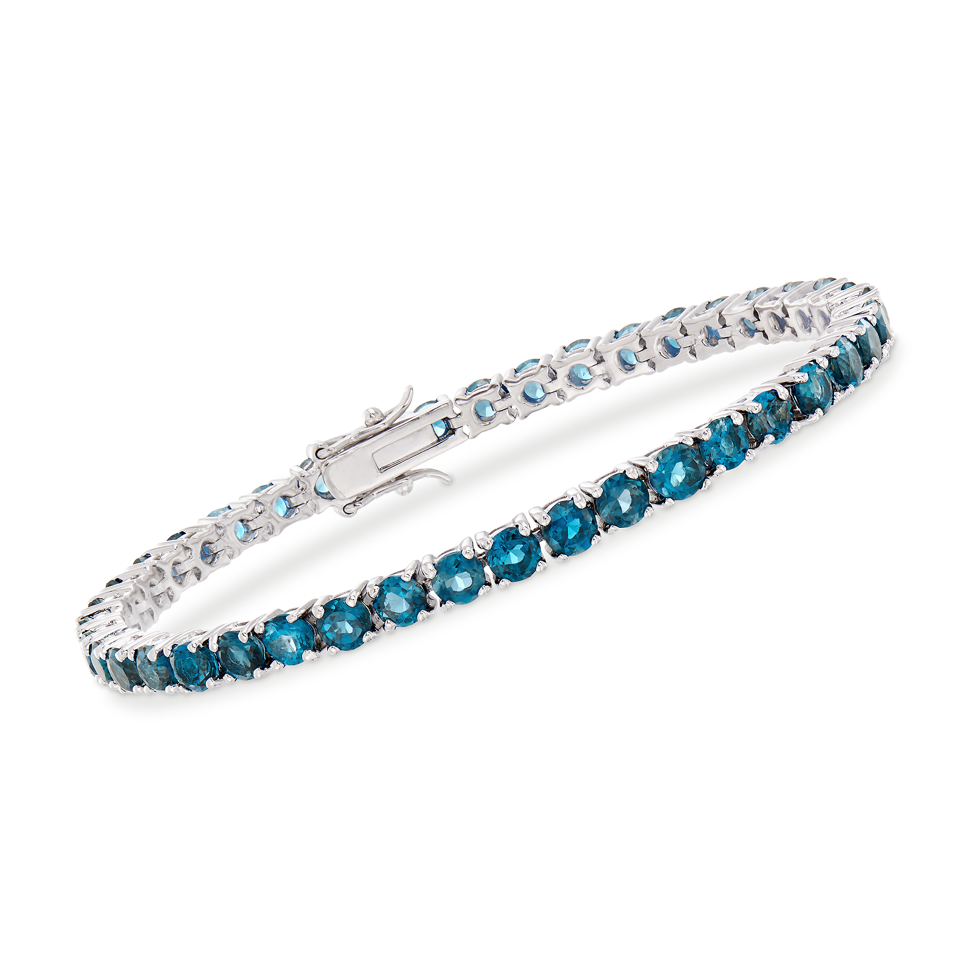 12.00 ct. t.w. London Blue Topaz Tennis Bracelet in Sterling