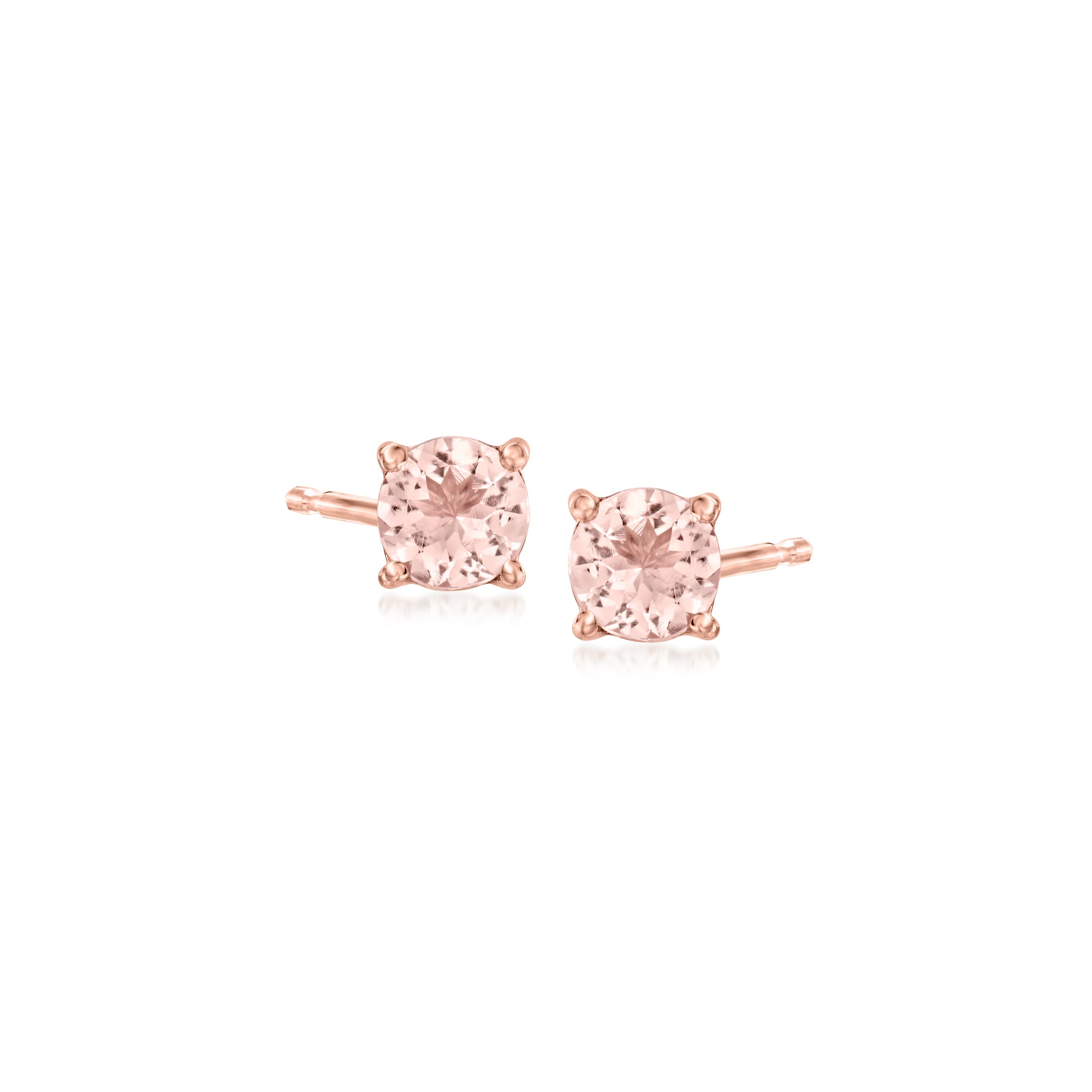 product photo of .70 ct. t.w. Morganite Stud Earrings in 18kt Rose Gold Over Sterling