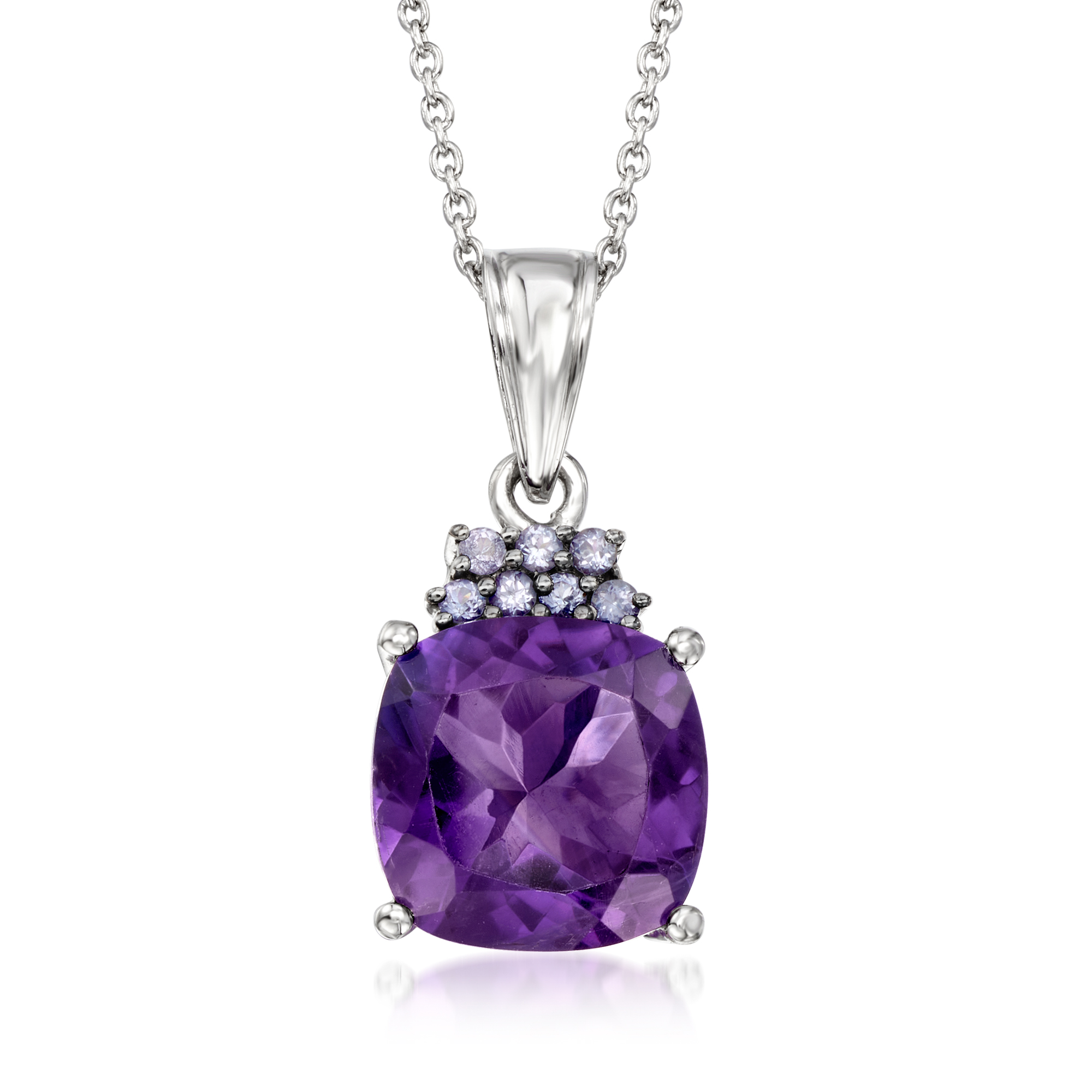 5.25 Carat Amethyst and .20 ct. t.w. Tanzanite Pendant Necklace in