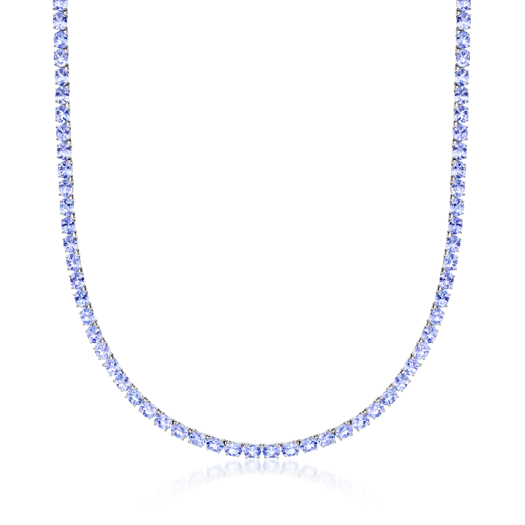 20.00 ct. t.w. Tanzanite Tennis Necklace in Sterling Silver | Ross