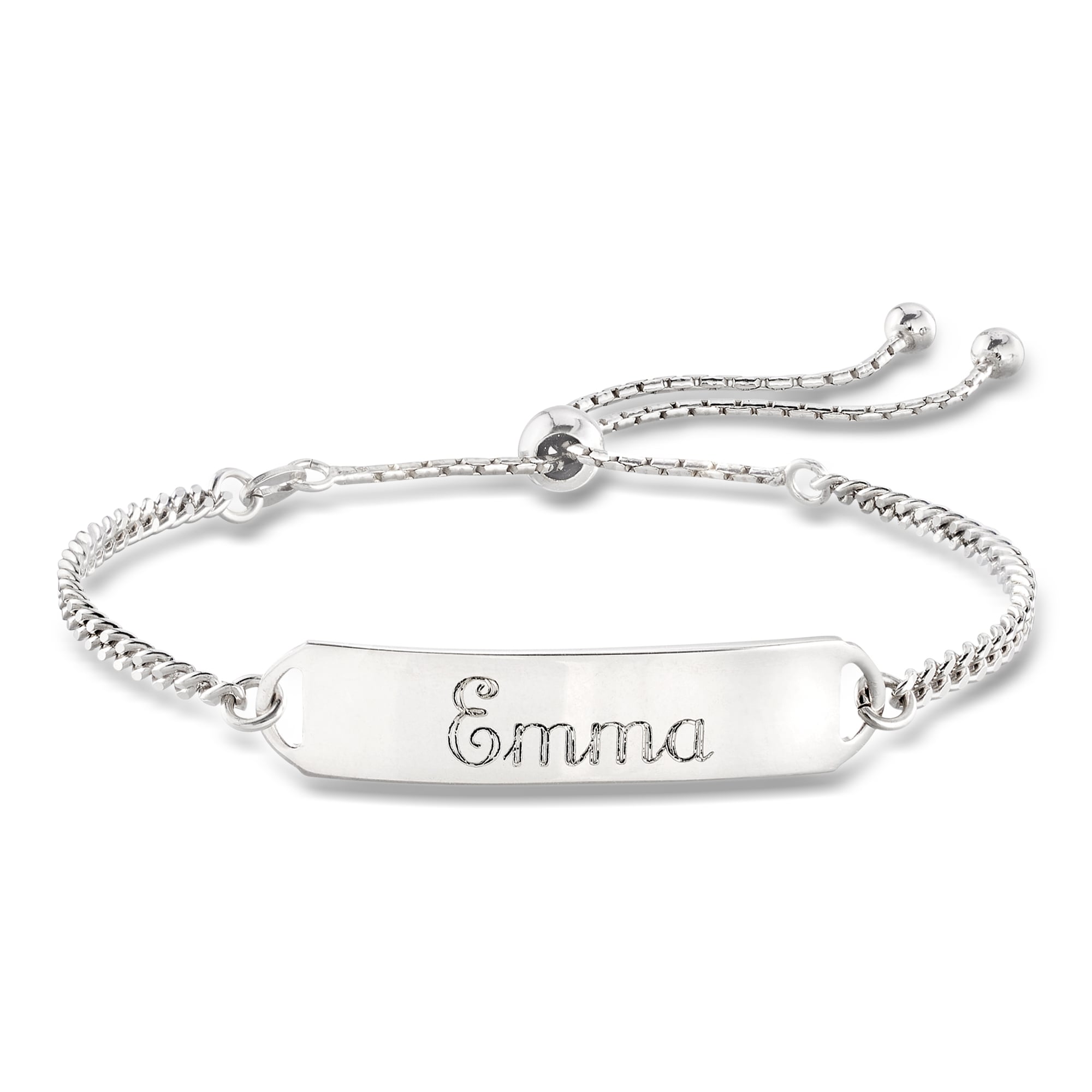 product photo of Italian Sterling Silver Personalized ID Bolo Bracelet
