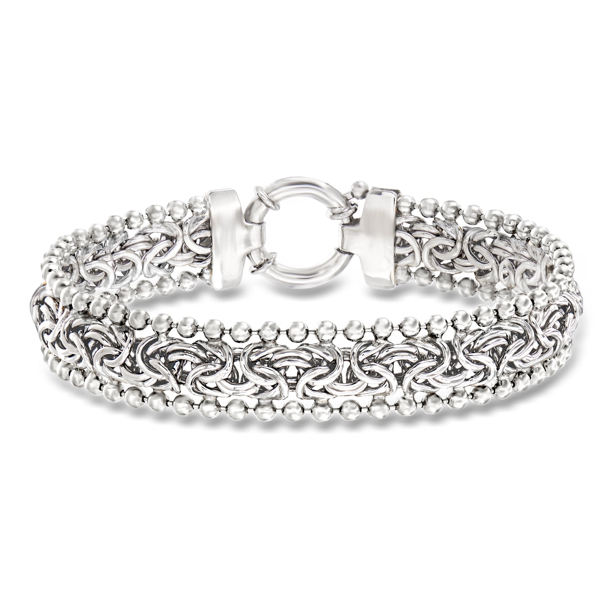 product photo of Sterling Silver Byzantine Beaded-Edge Bracelet