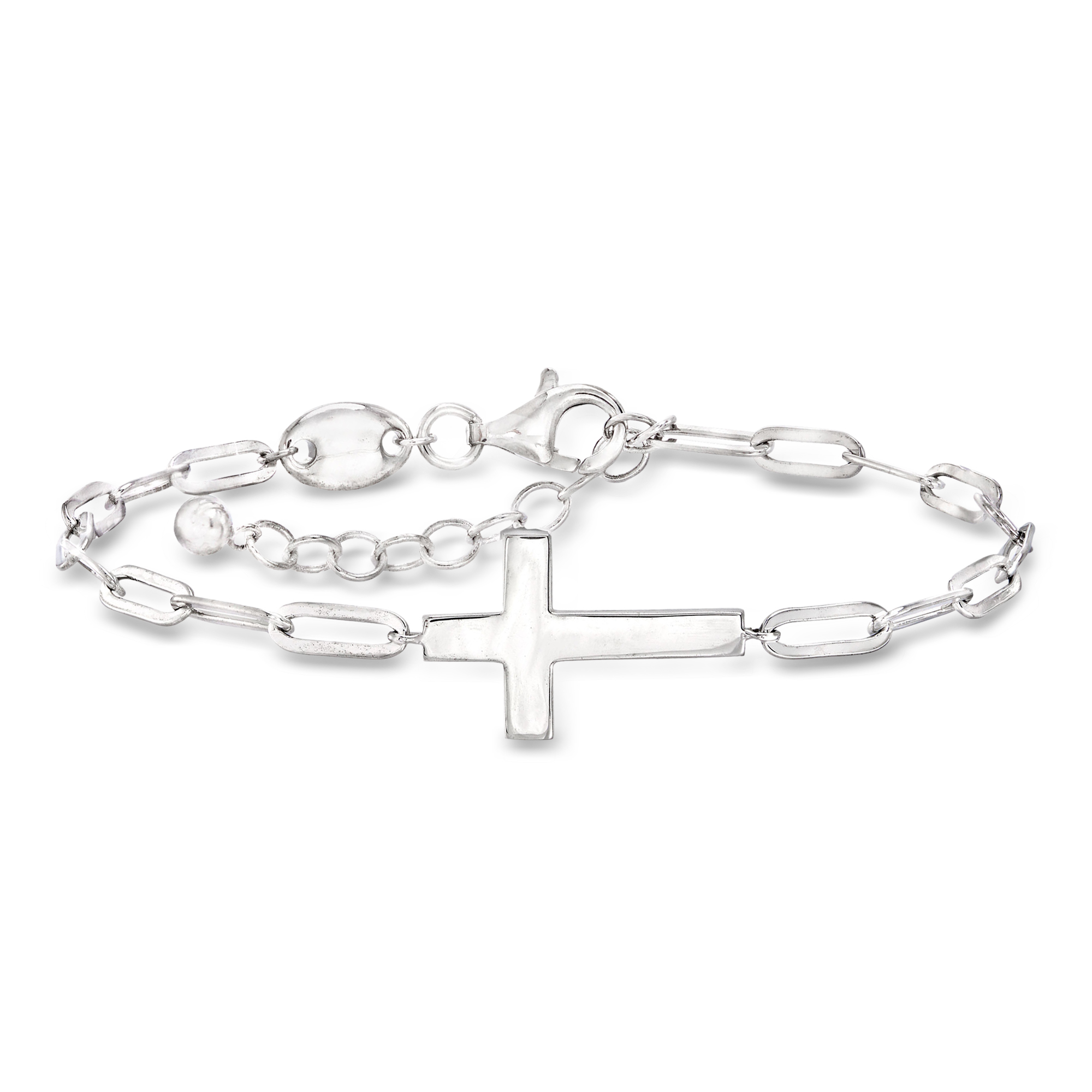 Charles Garnier Sterling Silver Cross Paper Clip Link Bracelet 90$