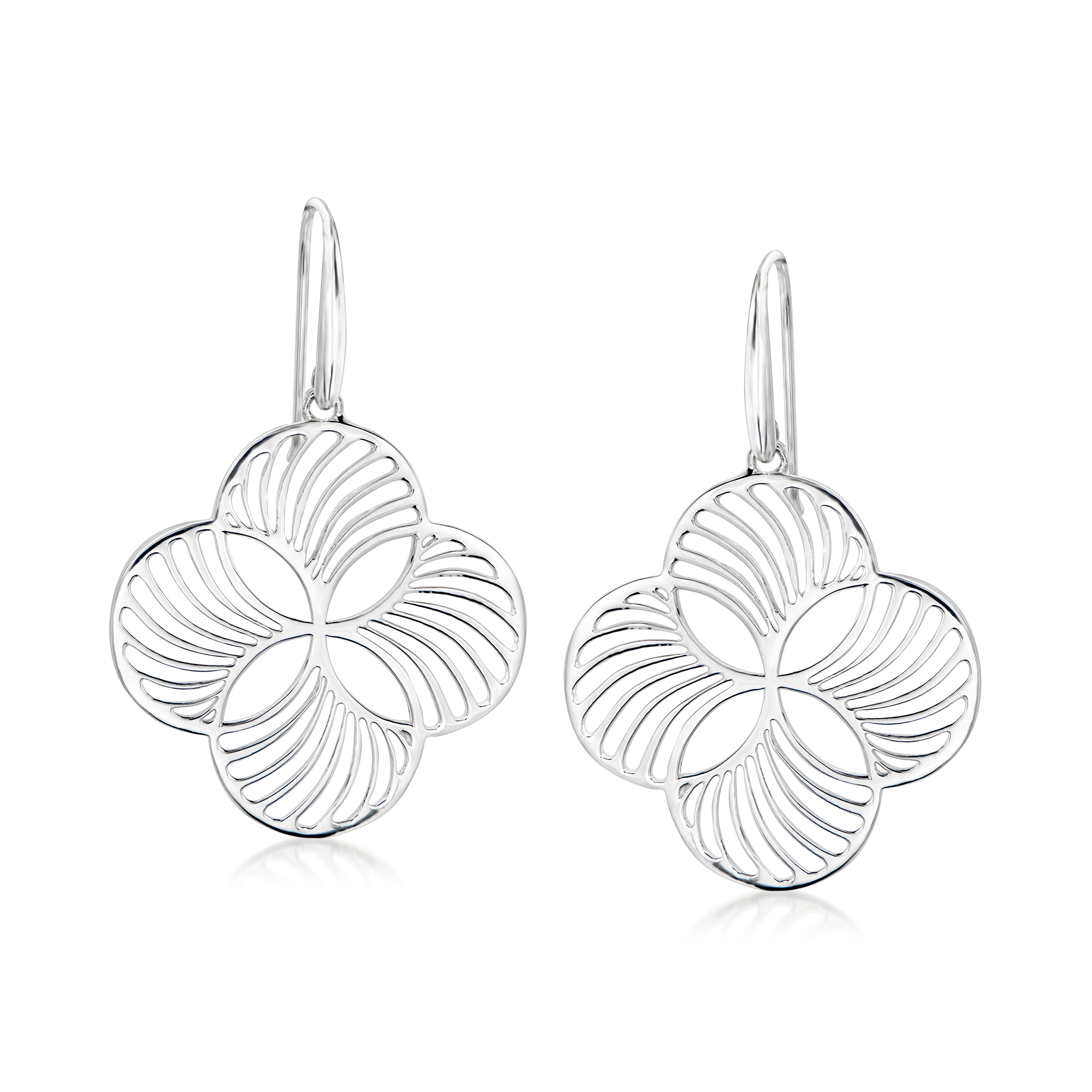 Zina Sterling Silver Quatrefoil Fan Drop Earrings 225$