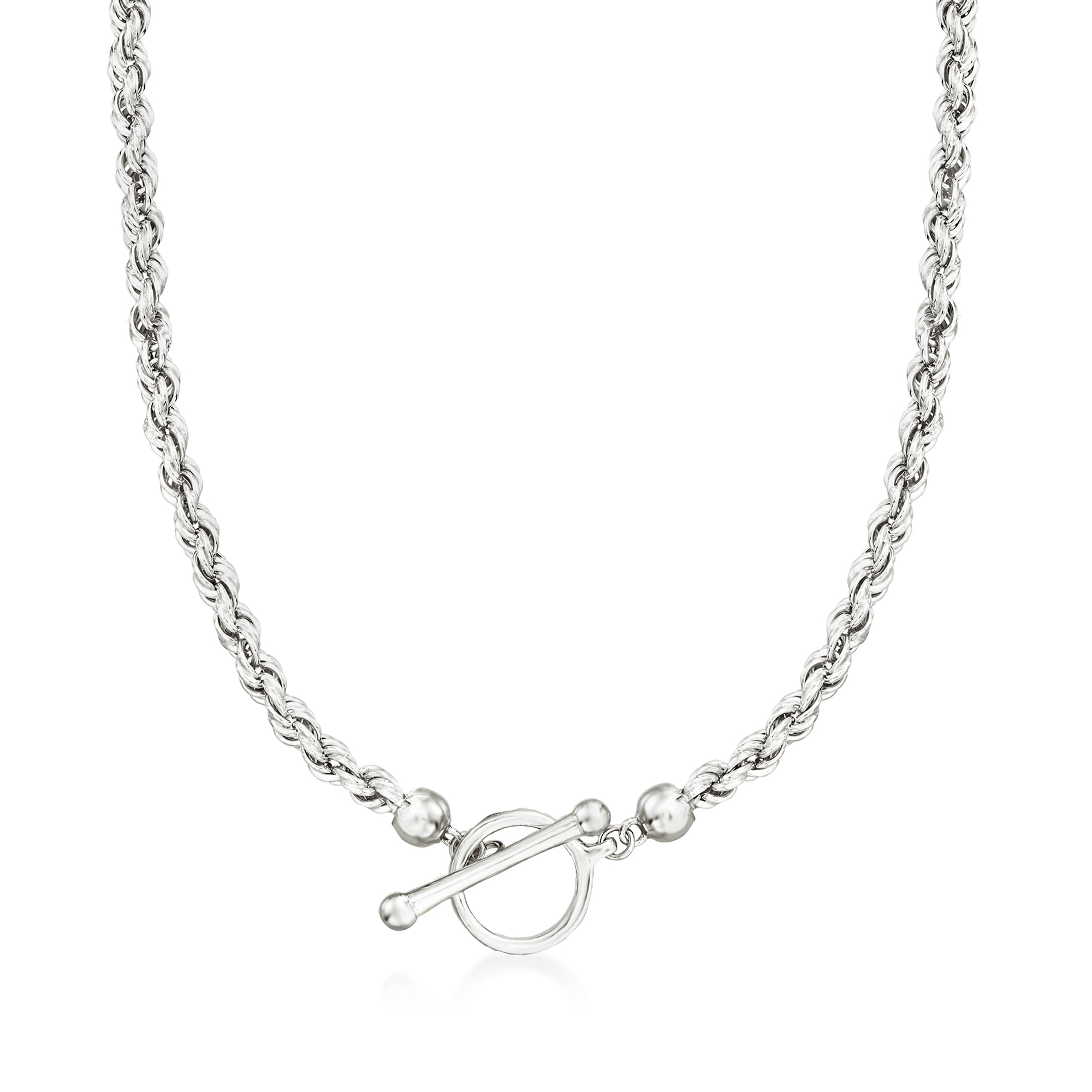 Sterling Silver Rope-Chain Toggle Necklace | Ross Simons