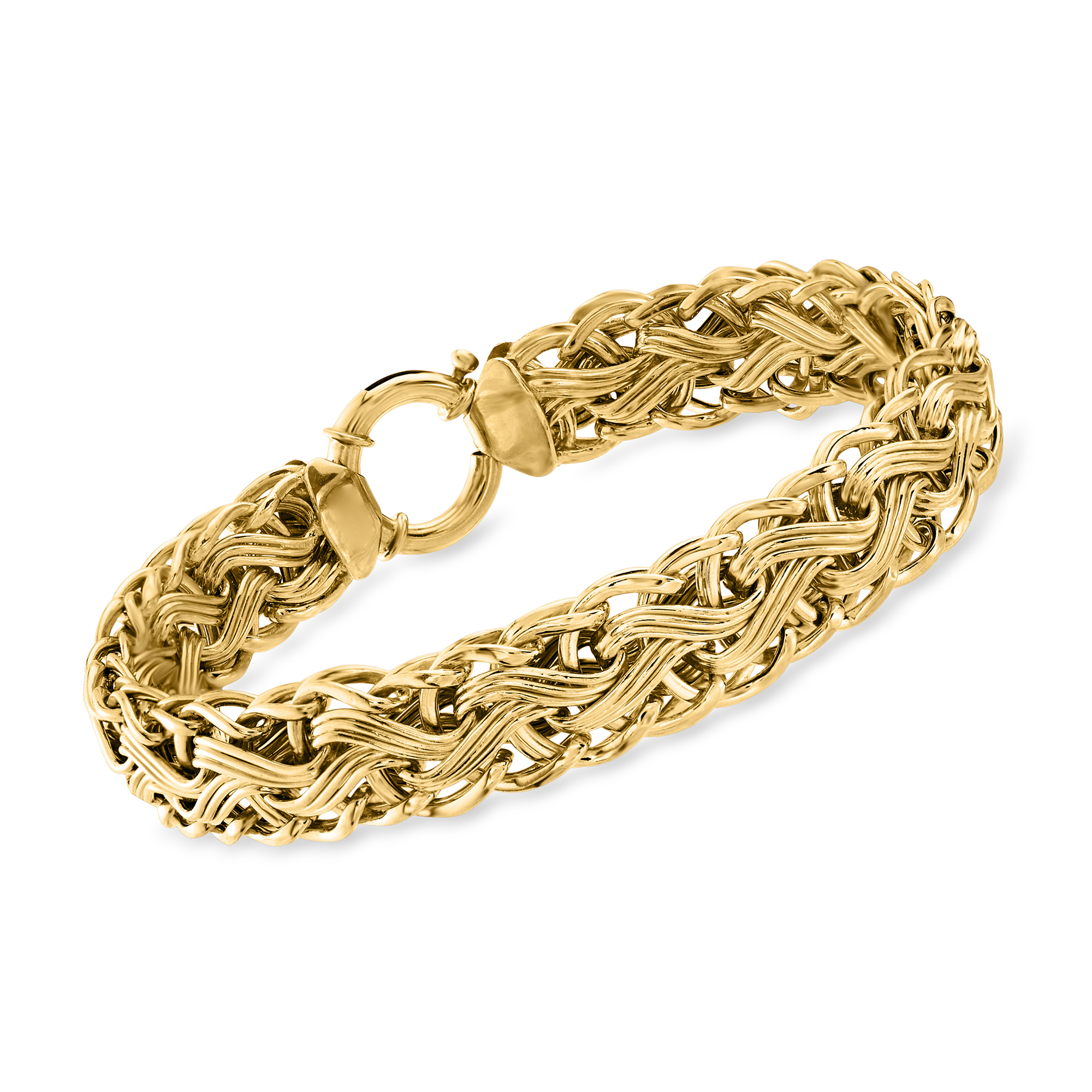 18kt Gold Over Sterling Woven-Link Bracelet | Ross Simons