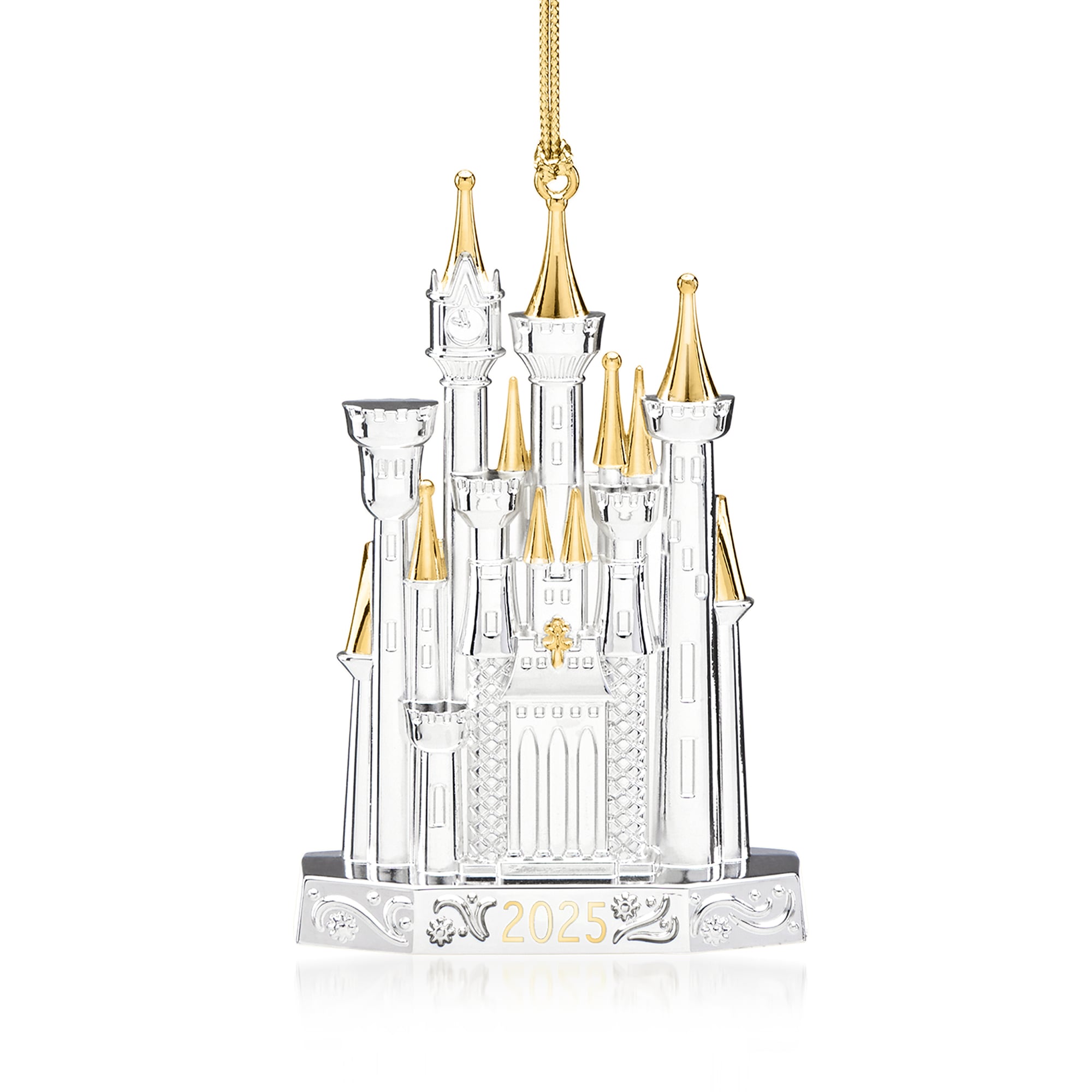Lenox 2025 Silver Plate Disneys Cinderella Castle Ornament 50$