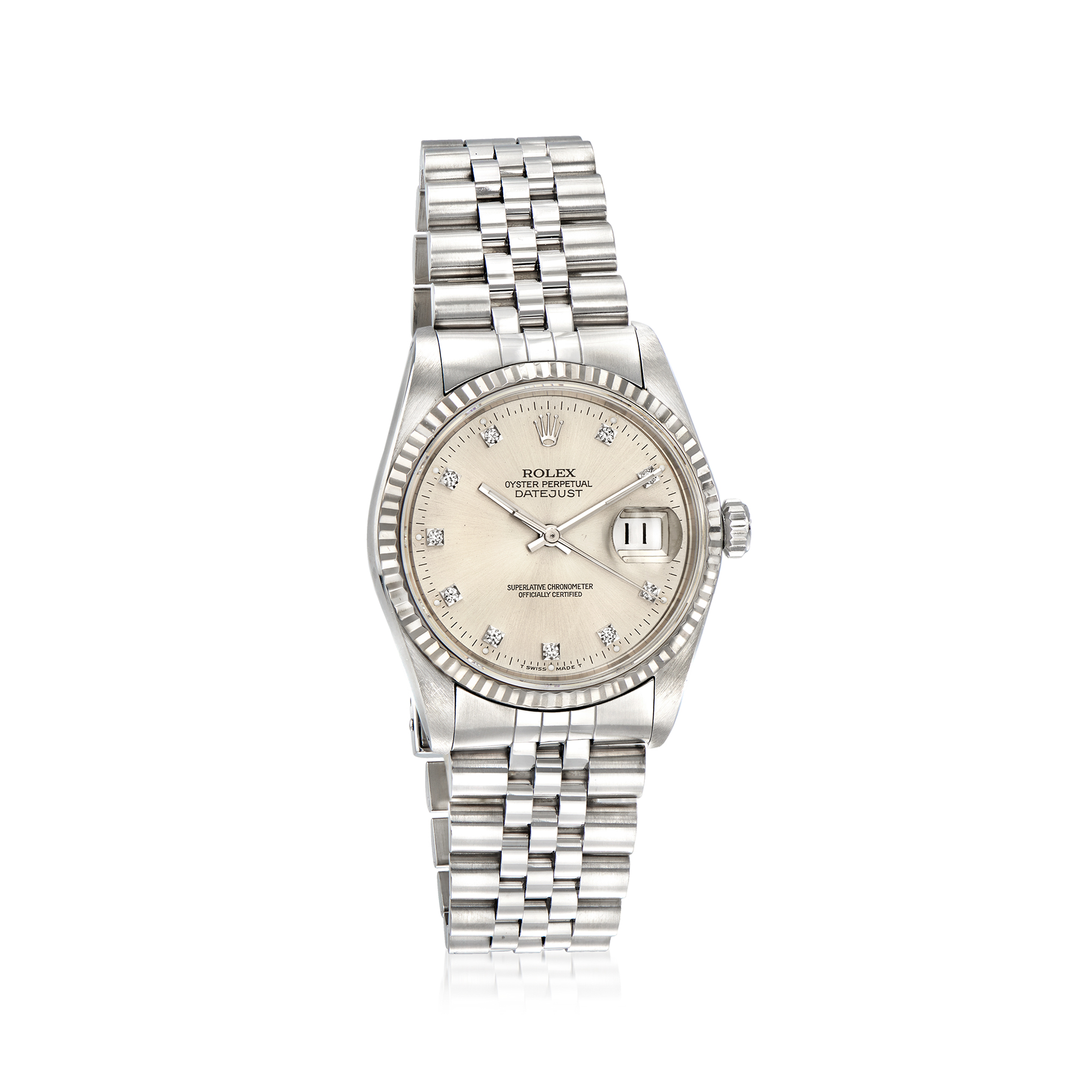 Pre-Owned Rolex Datejust Mens 36mm Automatic Stainless Steel and 18kt White Gold Watch 7450$