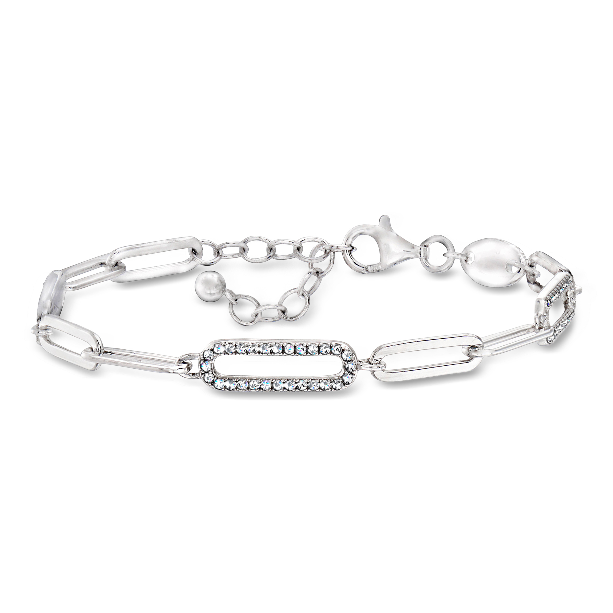 Charles Garnier 75 ct tw CZ Paper Clip Link Bracelet in Sterling Silver 110$