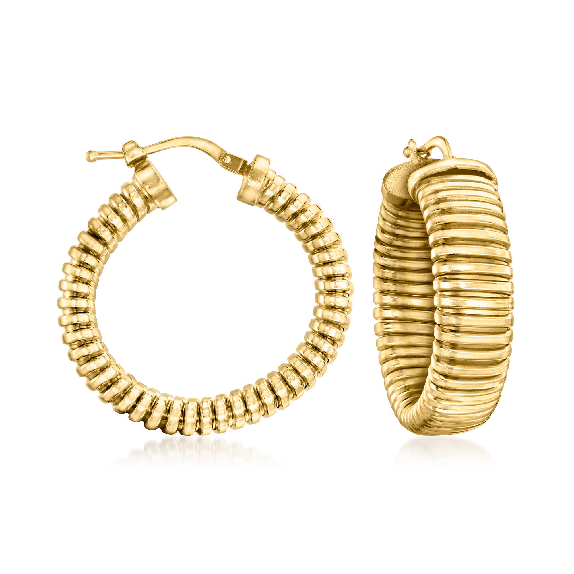 Charles Garnier Tubogas 18kt Gold Over Sterling Hoop Earrings 149$
