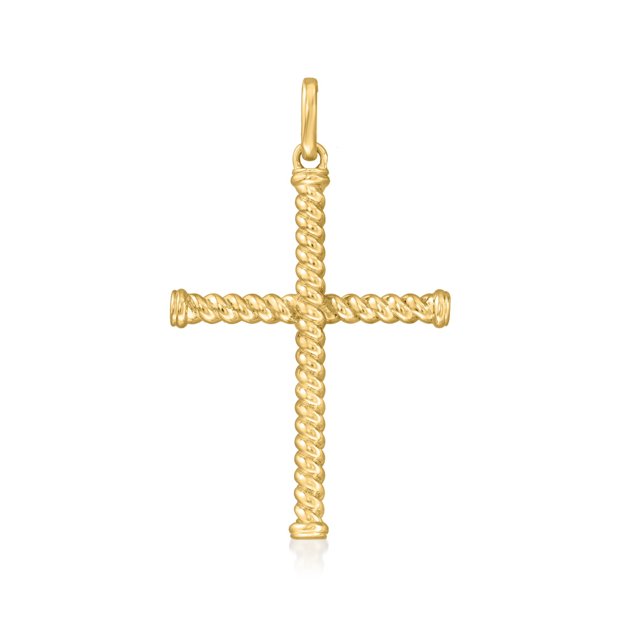 Gabriel Designs Mens 14kt Yellow Gold Twisted Cross Pendant 990$