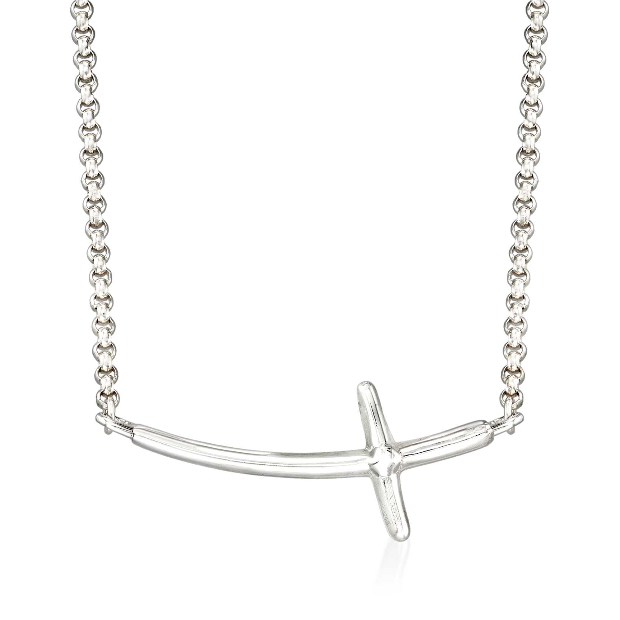 Zina Sterling Silver Sideways Cross Necklace 200$