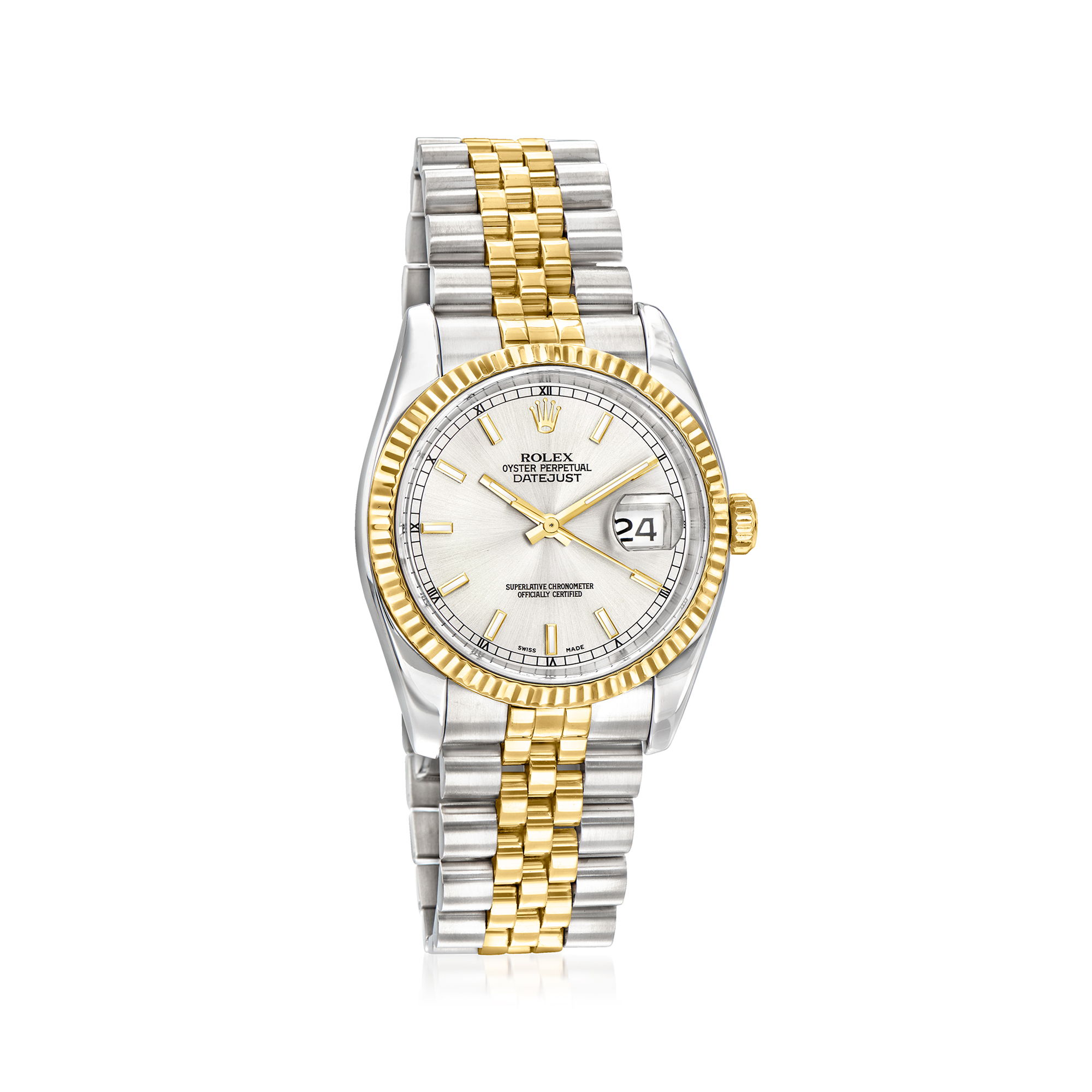 Pre-Owned Rolex Datejust Mens 36mm Automatic Stainless Steel and 18kt Yellow Gold Watch 7995$