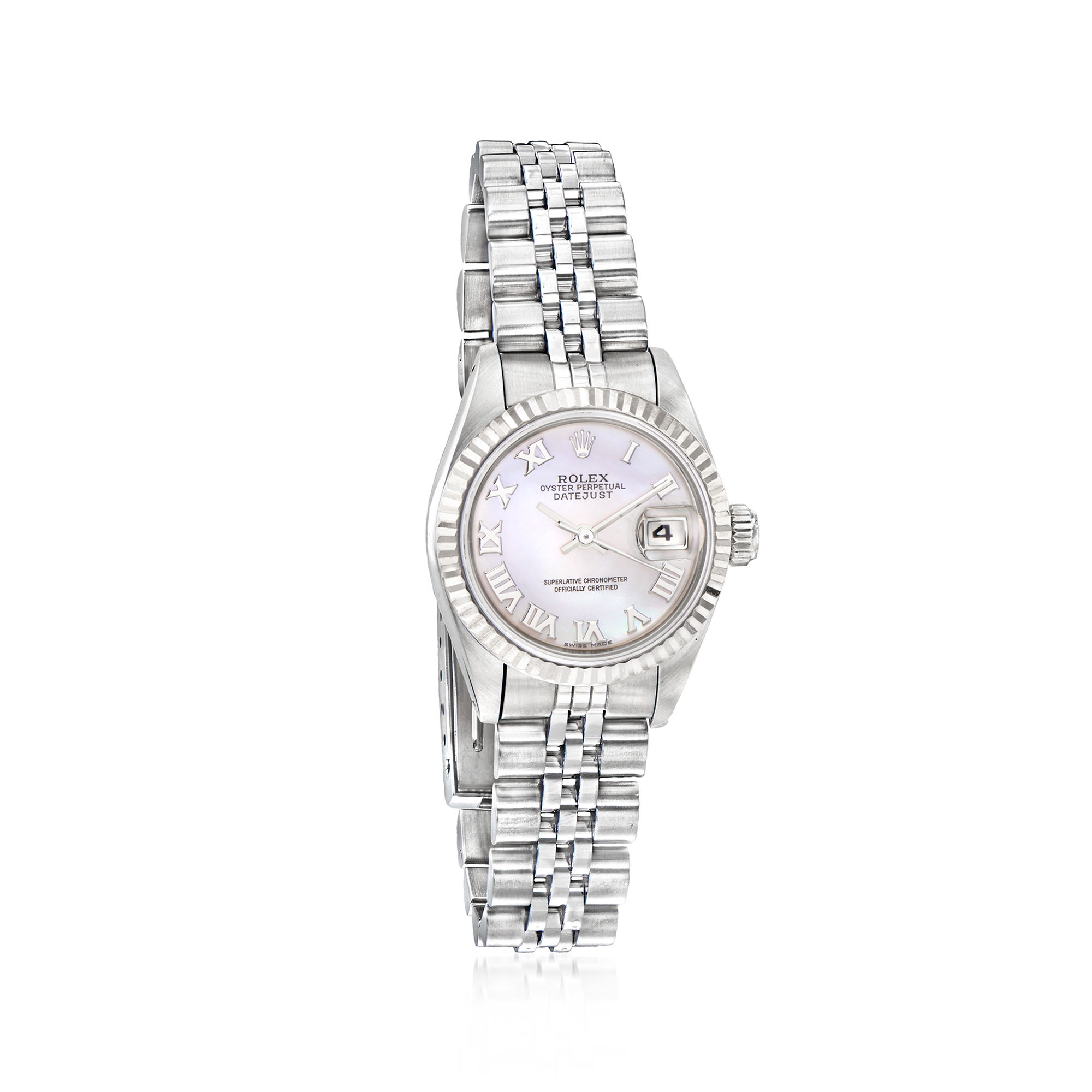 Pre-Owned Rolex Datejust Womens 26mm Automatic Stainless Steel and 18kt White Gold Watch 5950$