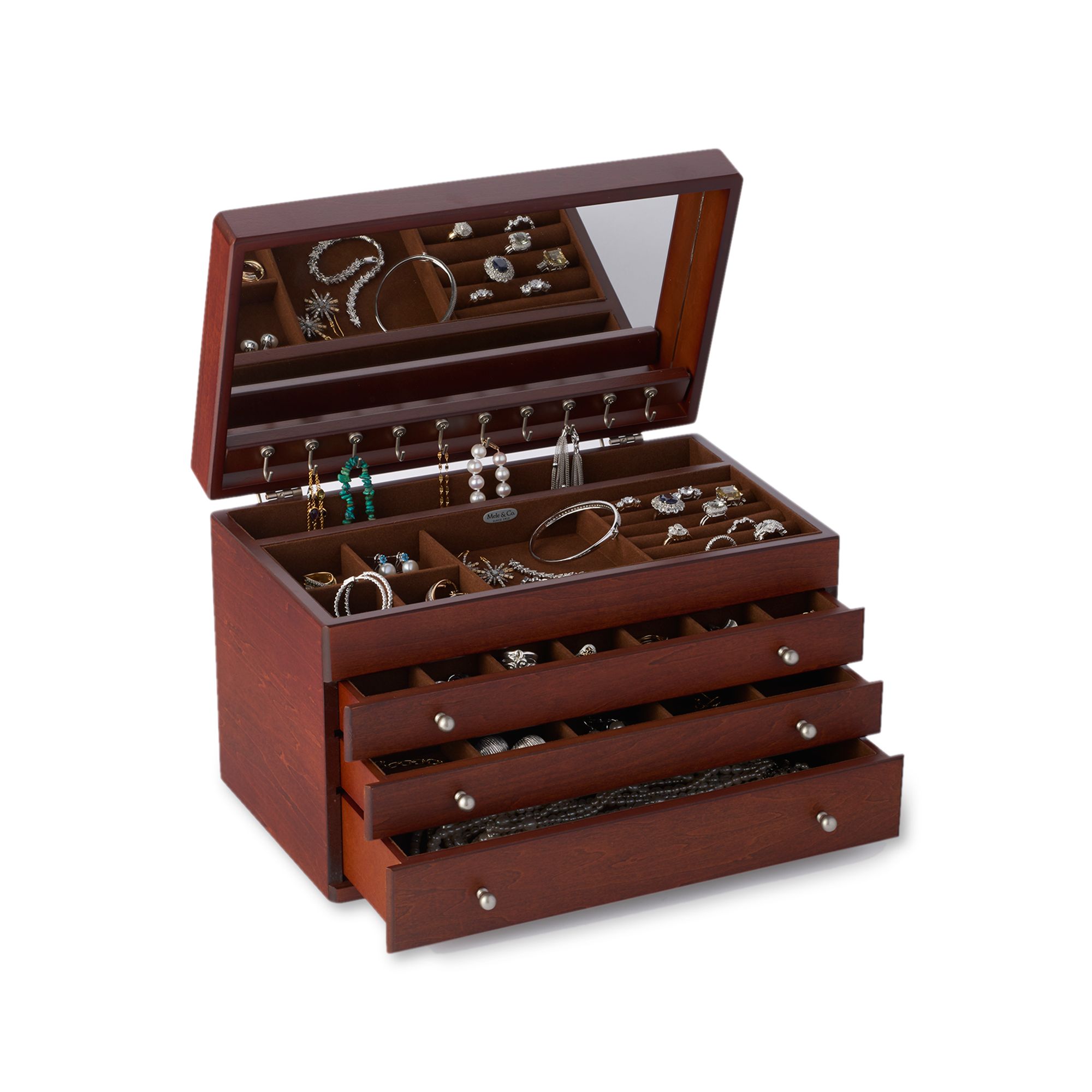 Mele Co Brigitte Antique Walnut-Finish Jewelry Box 189$