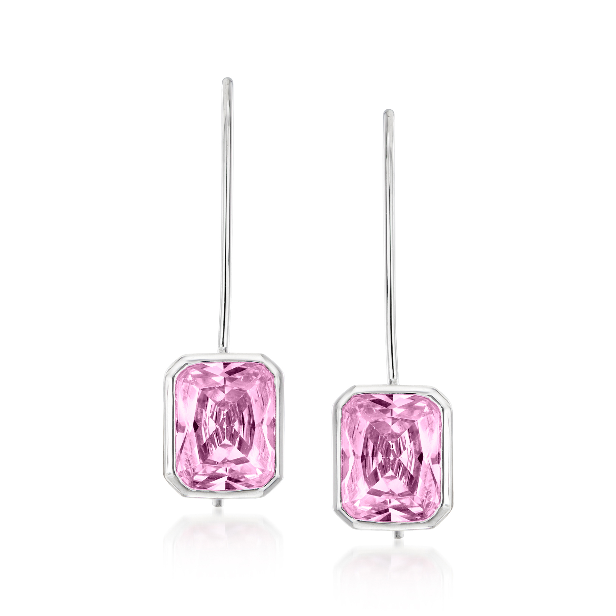 850 ct tw Simulated Pink Sapphire Drop Earrings in Sterling Silver 67$