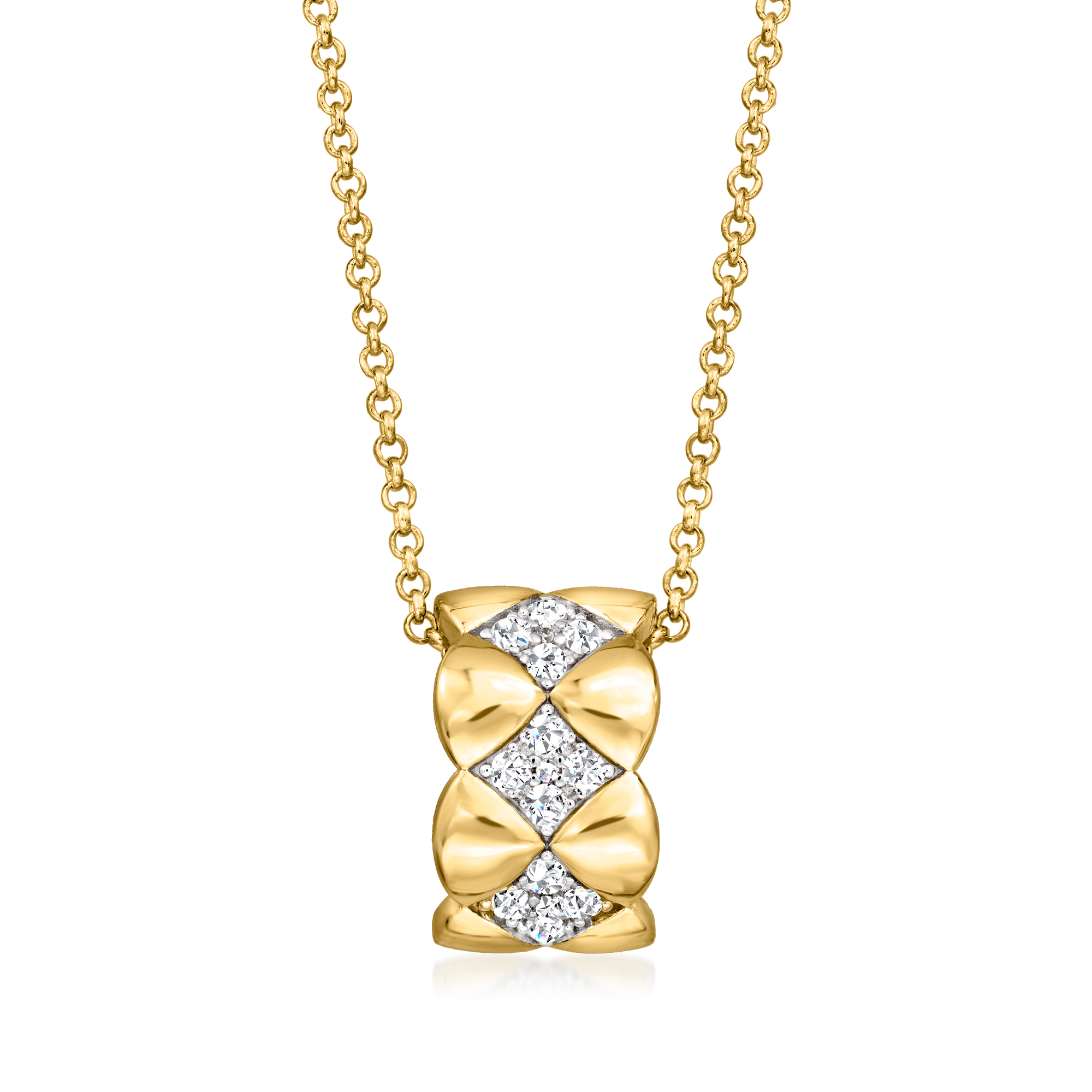 Charles Garnier Quilted 20 ct tw CZ Pendant Necklace in 18kt Gold Over Sterling 120$