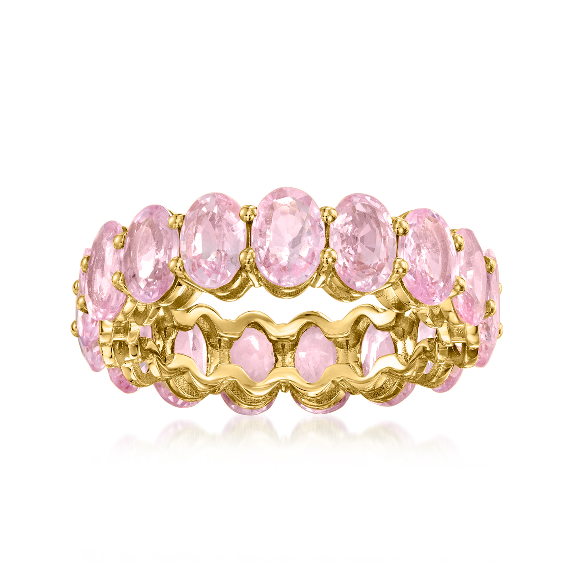 875 ct tw Pink Sapphire Eternity Band in 18kt Yellow Gold 4246$