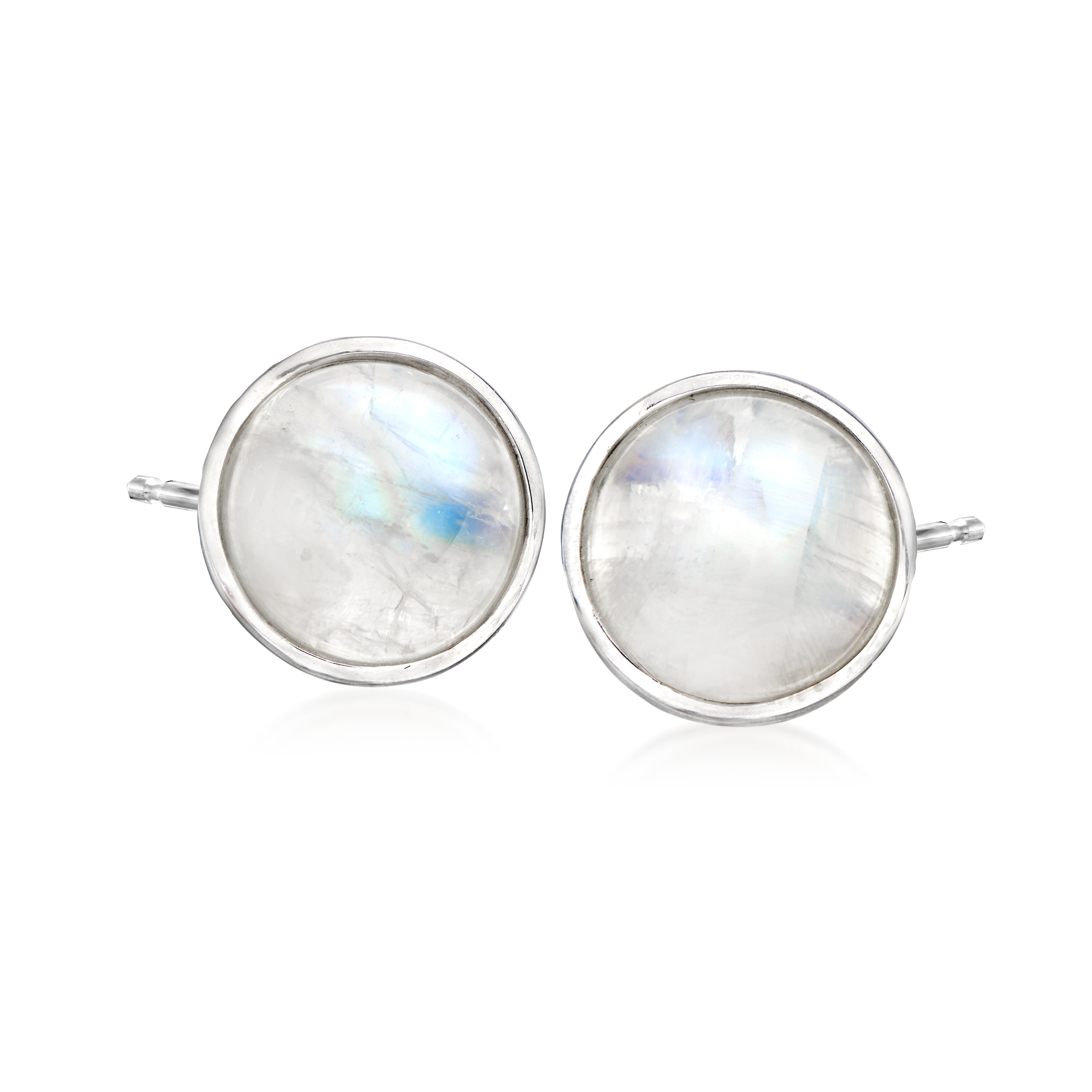 10mm Moonstone Stud Earrings in Sterling Silver 84$