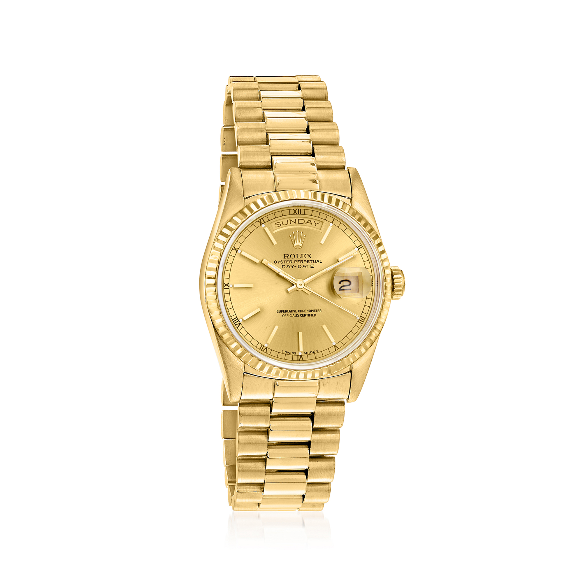 Pre-Owned Rolex Day-Date Mens 36mm Automatic 18kt Yellow Gold Watch 22995$