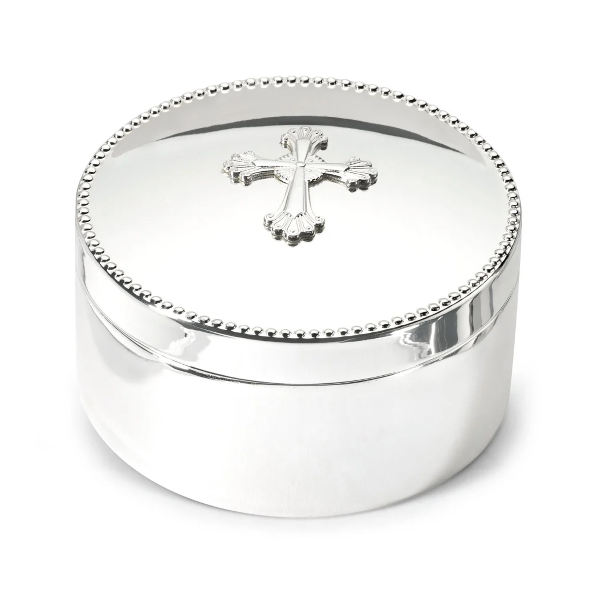 Reed Barton Abbey Cross Silver Plate Personalized Rosary Box 64$