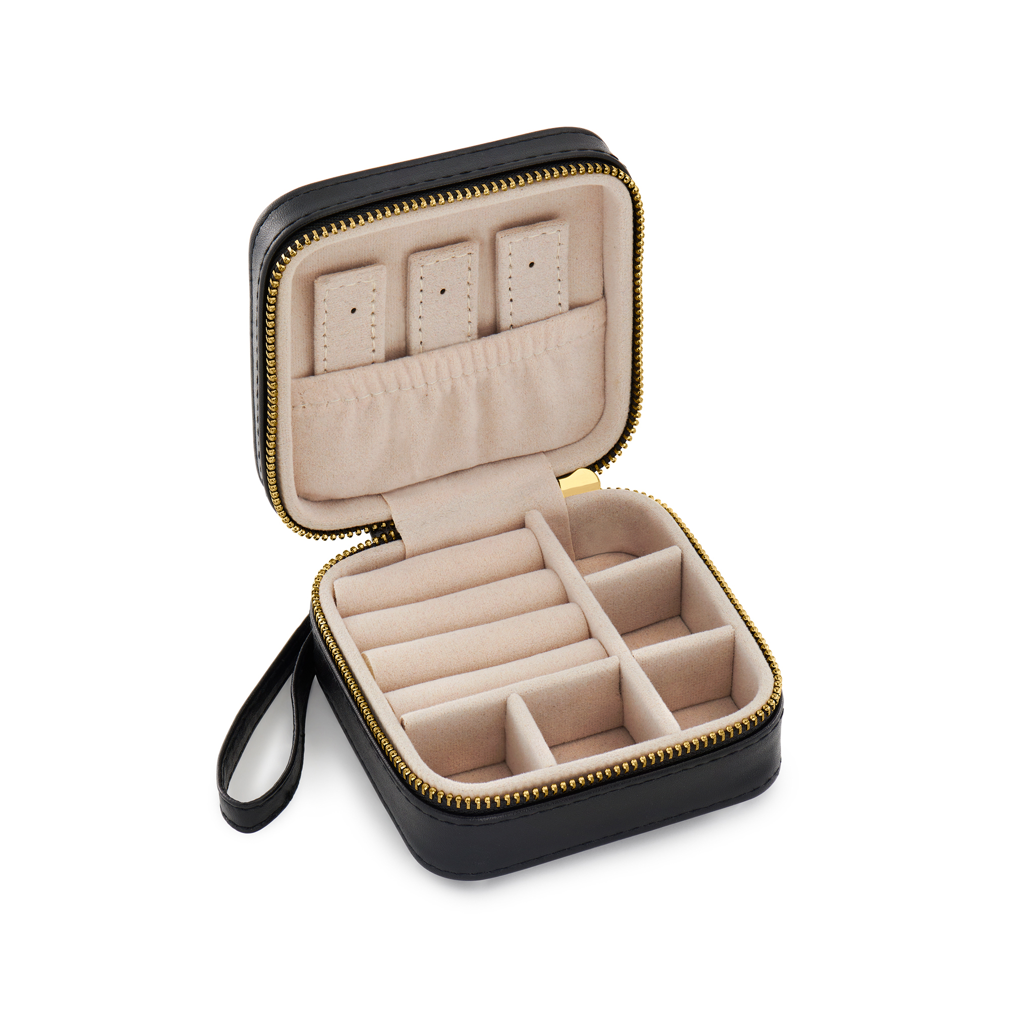 Ross-Simons Black Faux Leather Jewelry Travel Case 25$