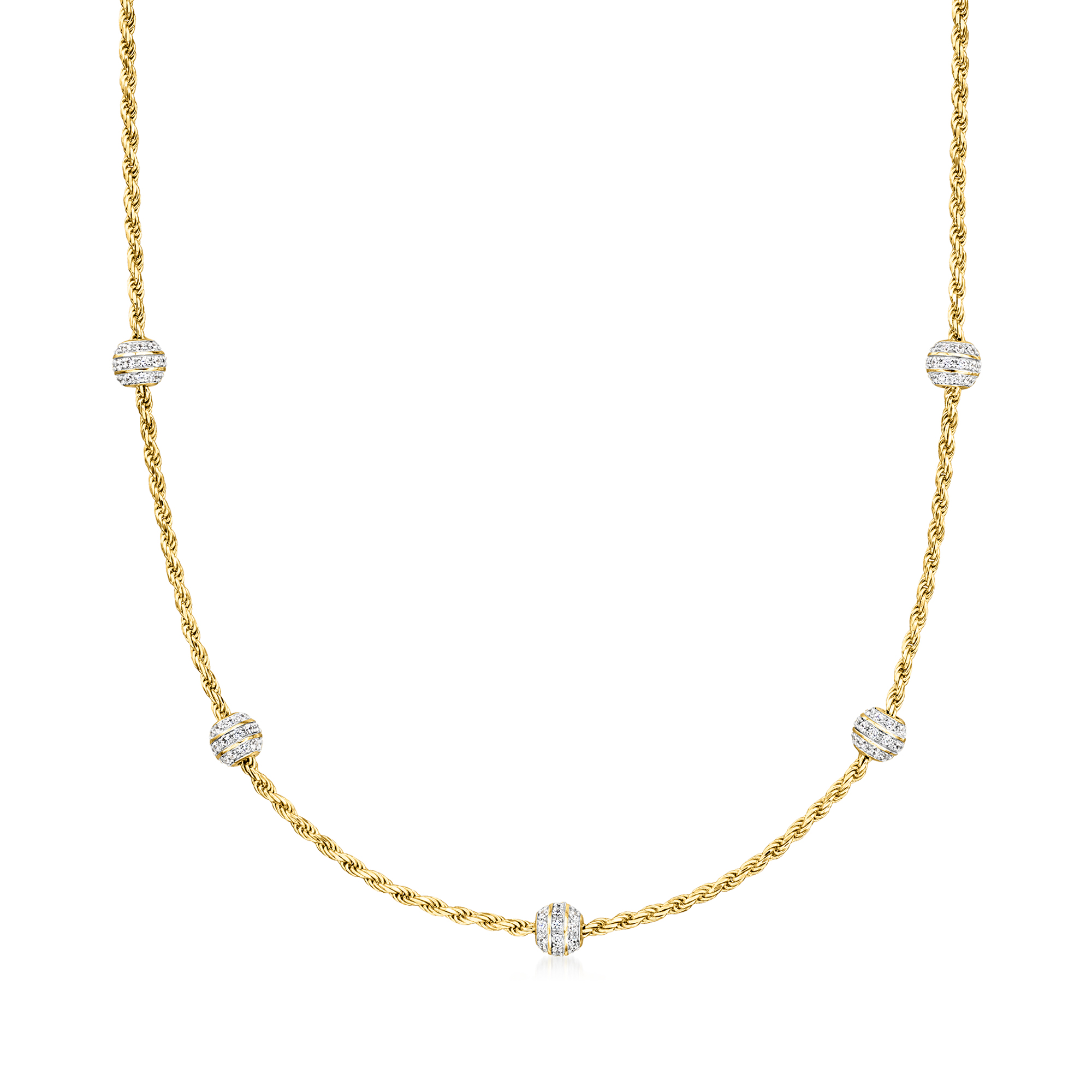 Charles Garnier 210 ct tw CZ Ball Station Necklace in 18kt Gold Over Sterling 500$