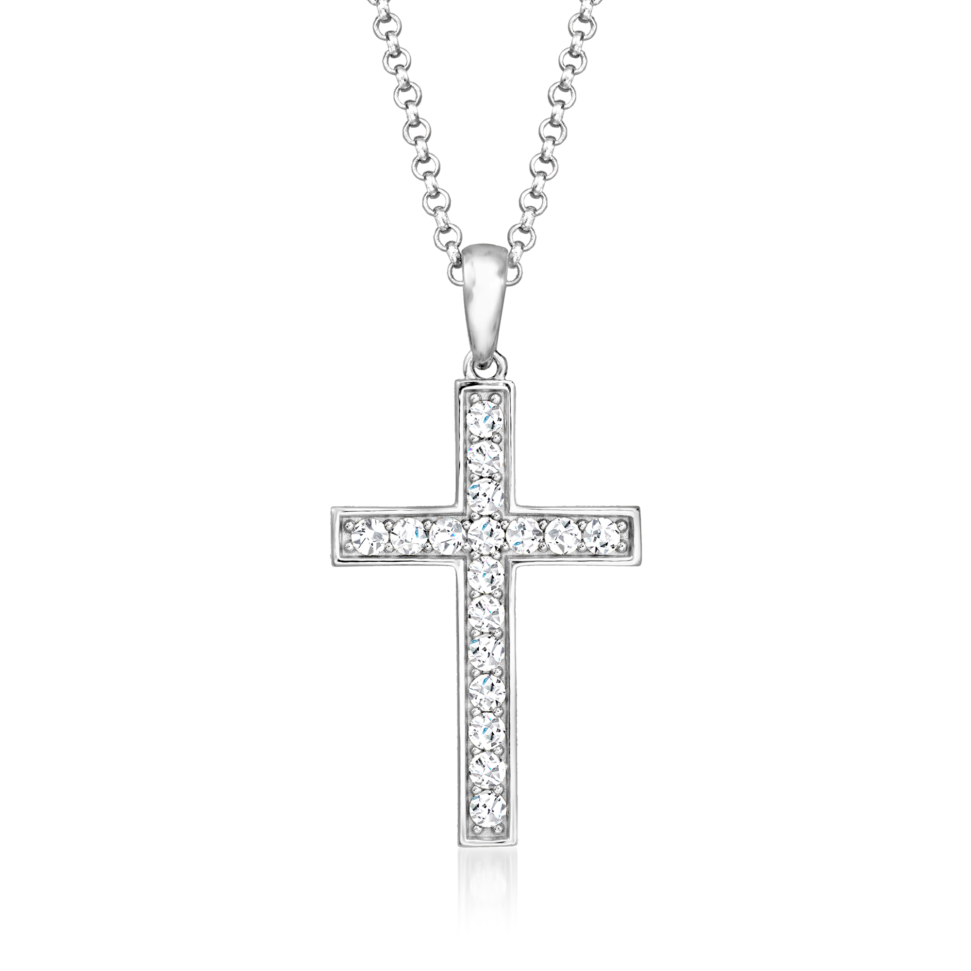 Charles Garnier Grace 50 ct tw CZ Cross Pendant Necklace in Sterling Silver 140$